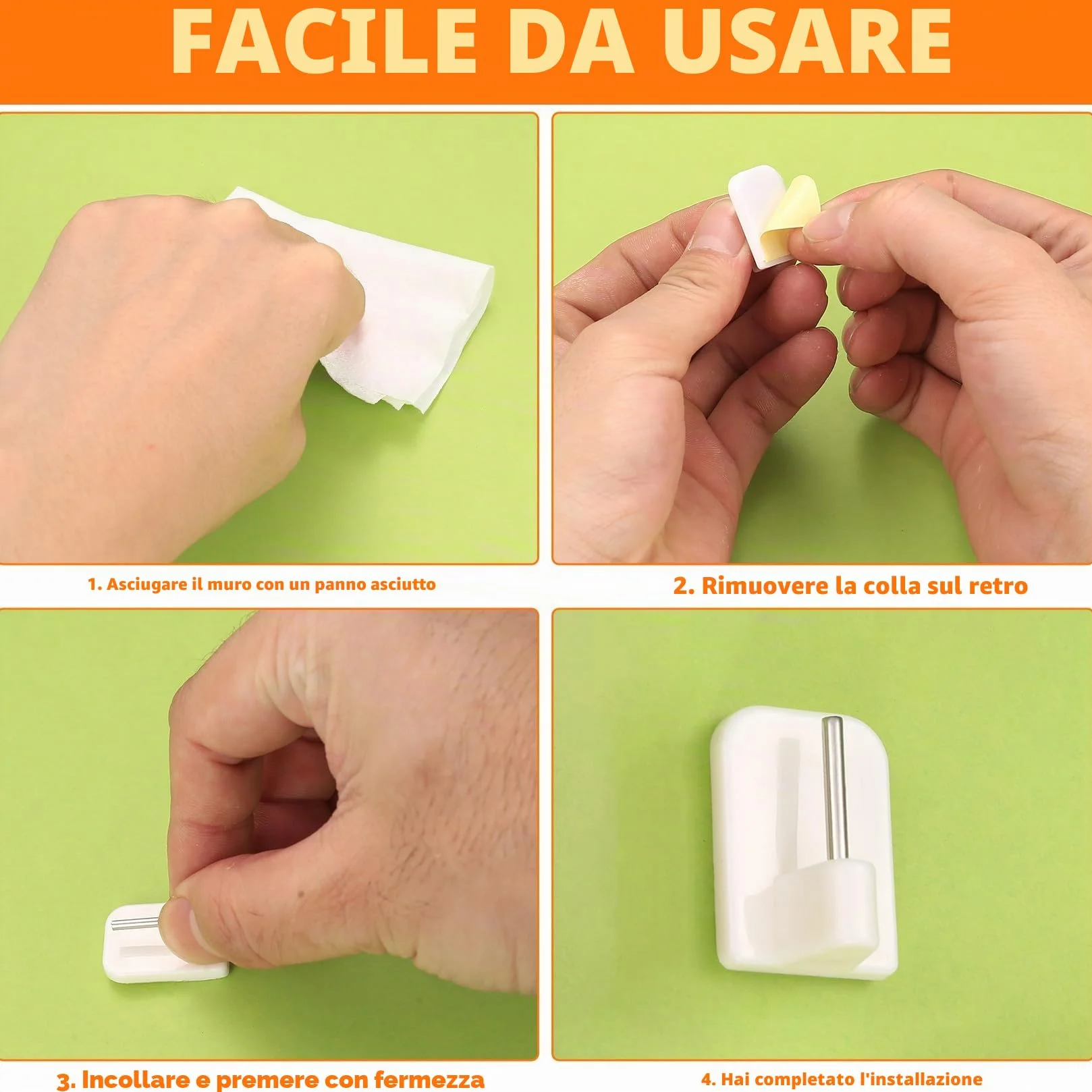 50 ganci autoadesivi per tende e finestre, gancio adesivo senza foratura, finestra in plastica