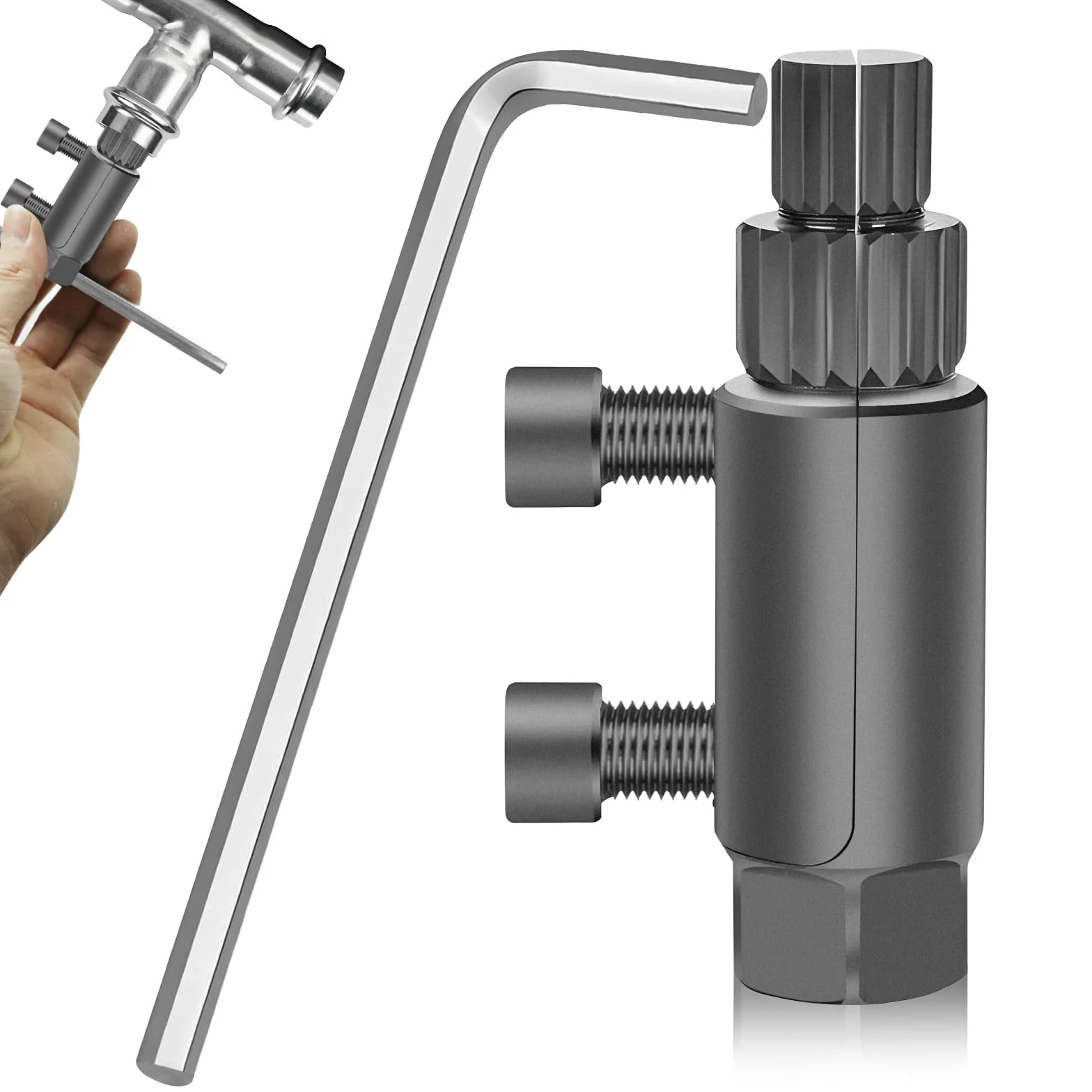 Estrattore per filettatura di tubi rotti,trumento di estrazione del filo del tubo rotto,Outil d'extraction de filetage de tube cassé,kit di chiavi per viti spanate in acciaio 45 per da 1/2"/ 3/4"/ 1"