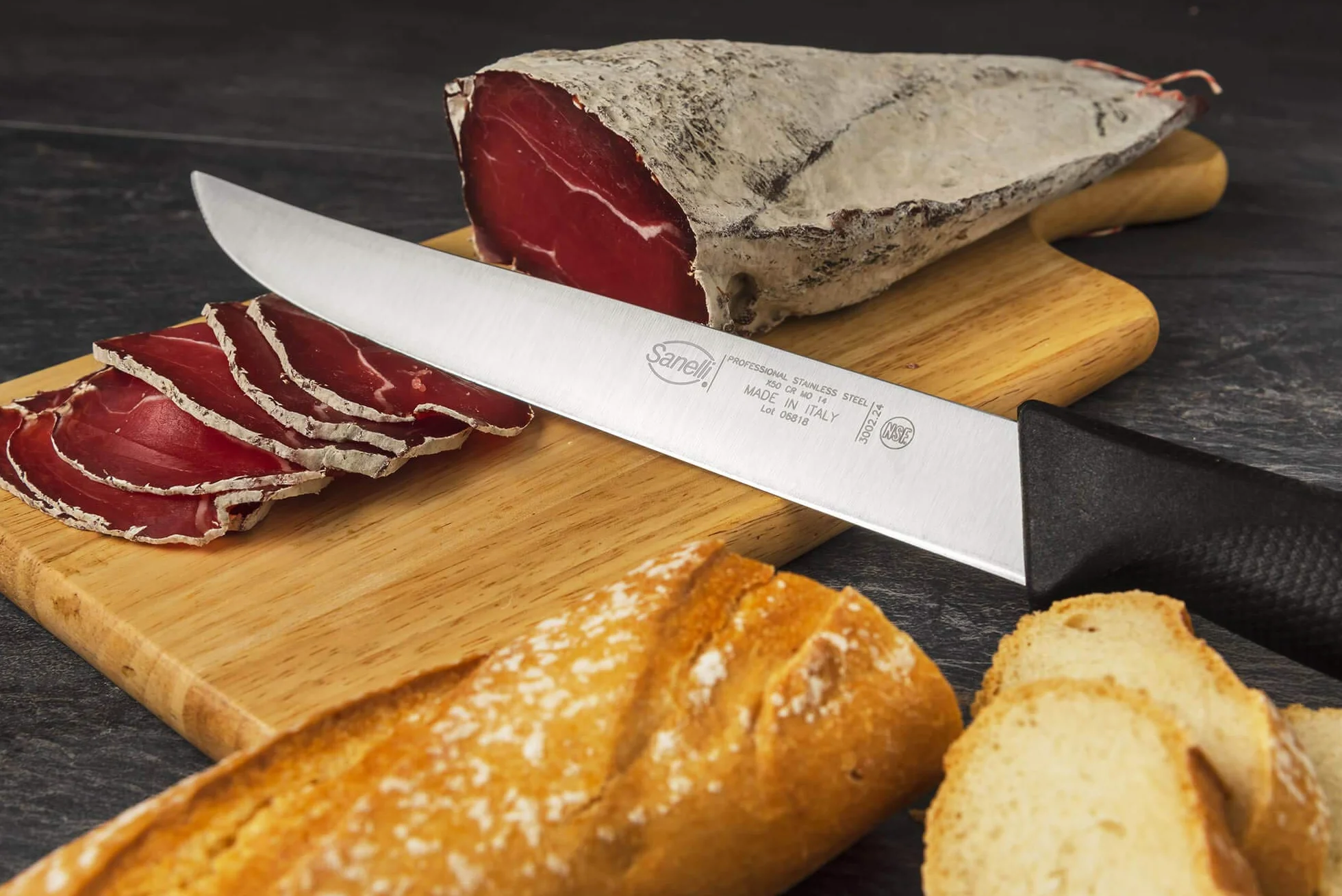 Sanelli Linea Skin Confezione coltelli Professionali Chef 4 pz, Acciaio Inox