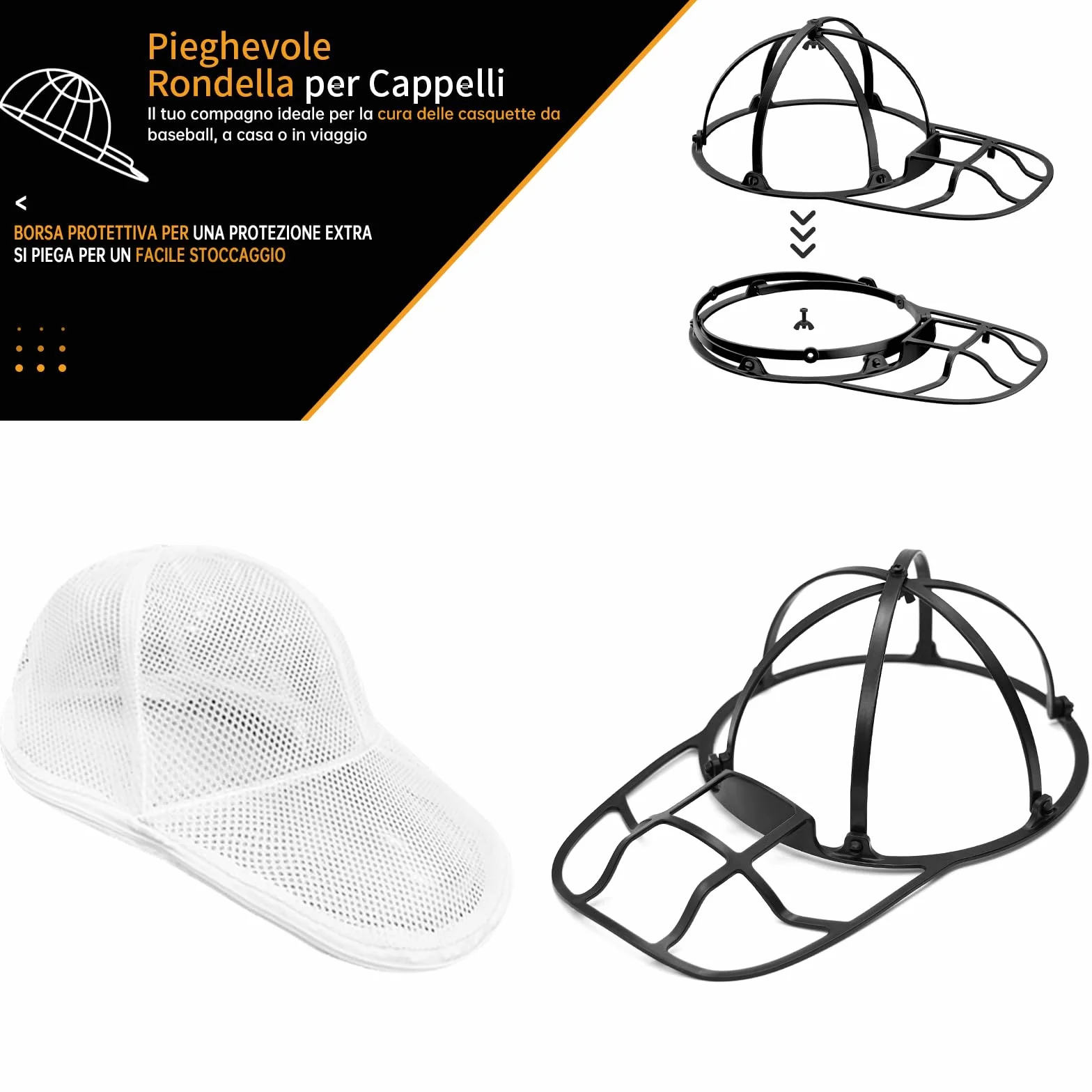 Lavaggio Cappello da Baseball Rondella per Cappelli Pulitore per Lavatrice e Lavastoviglie Supporto con Rack