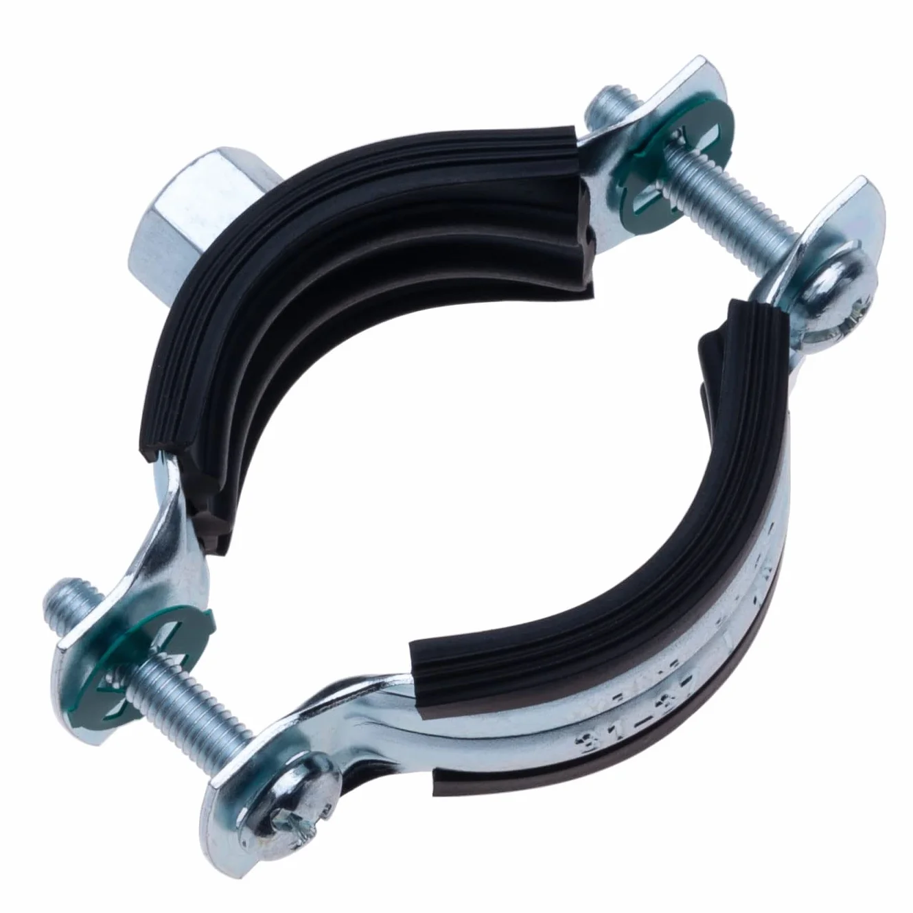 10-14 mm Morsetto per tubi con rivestimento in gomma nera, Clip per tubi in due parti con montaggio a parete M8, Supporto per tubi, gancio ad anello diviso, staffa per tubi regolabile (4 pezzo)