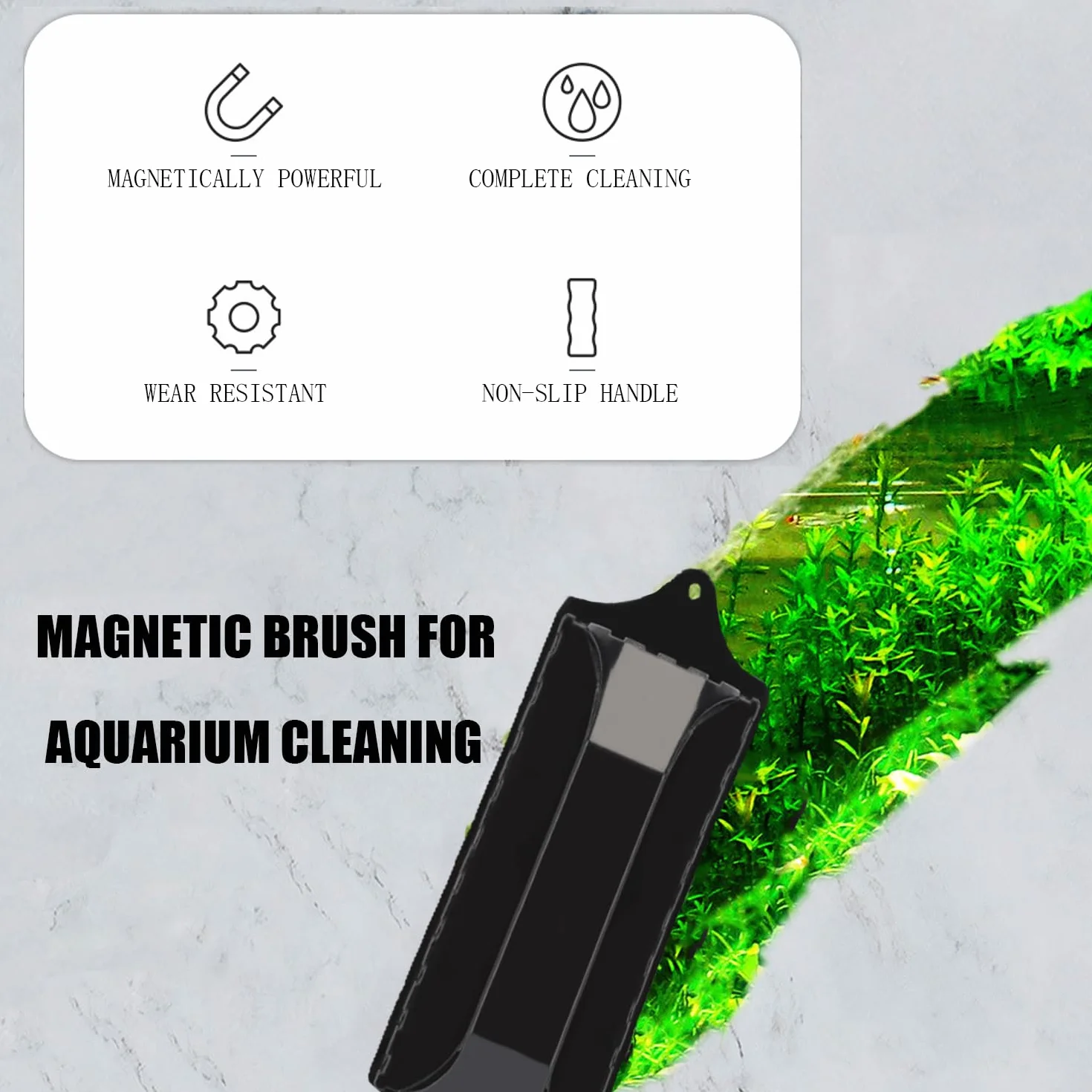 Acquario Spazzola Magnetica Serbatoio Pesce Vetro Pulitore,Spazzola Magnetica per la Pulizia del Vetro,Spazzola Magnetica per la Pulizia dell'acquario per Piscine in Vetro di Pesce
