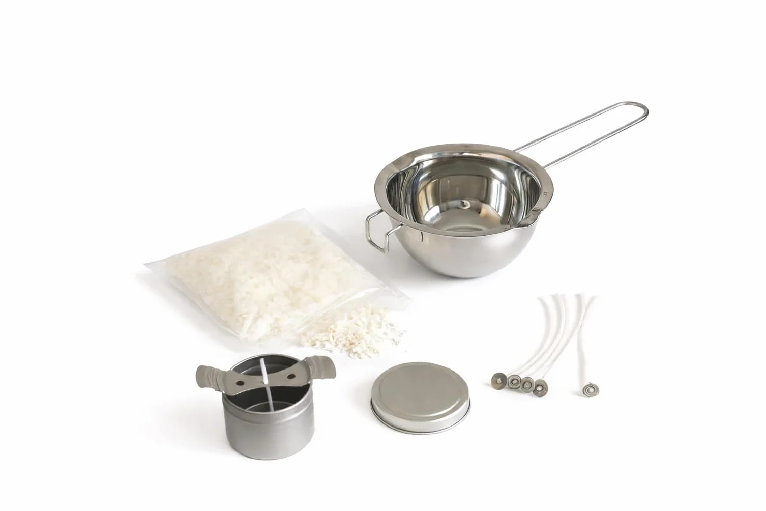 Generico Kit Candele Fai da Te Completo – Set per Creare Candele Artigianali con Cera, Contenitore in Metallo, Stoppini, Pentolino in Acciaio e Accessori – Ideale per Principianti