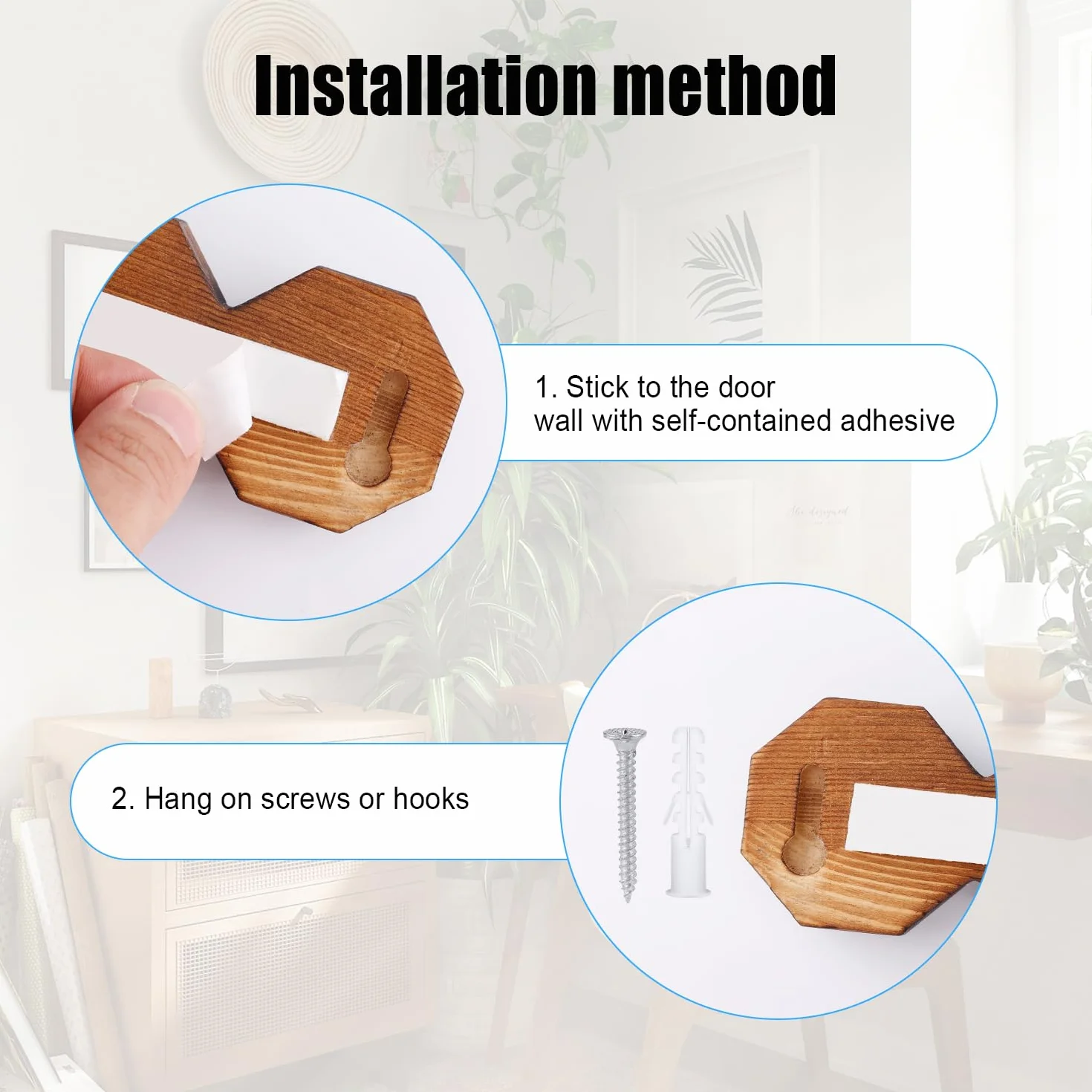 Organizer per Occhiali da Sole in Legno 8 Anelli Porta Occhiali da Parete Espositore per Casa Ufficio