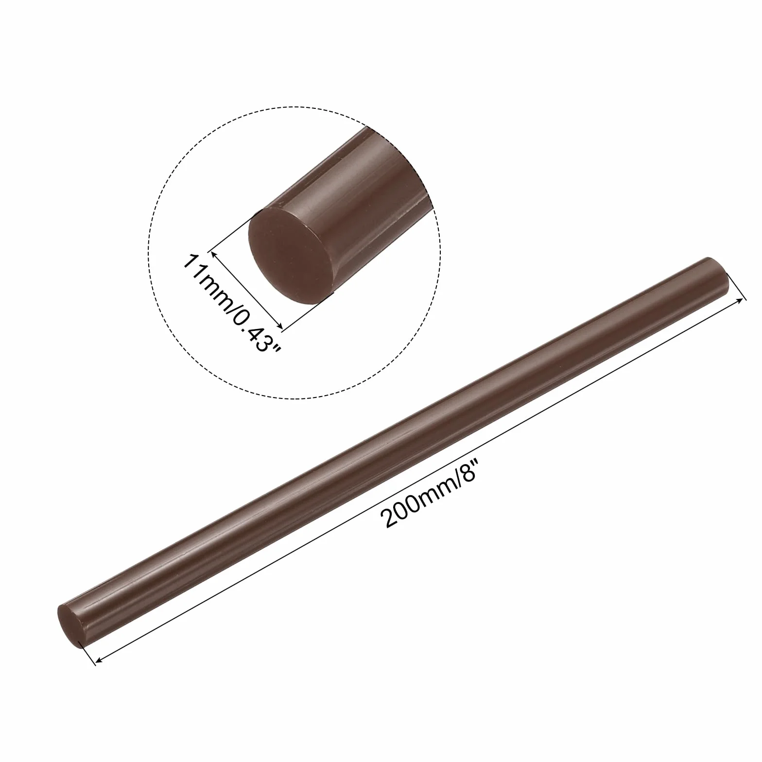 QUARKZMAN Mini Stick Colla a Caldo per Pistola Colla a Caldo 11mm x 200mm Marrone 12pz
