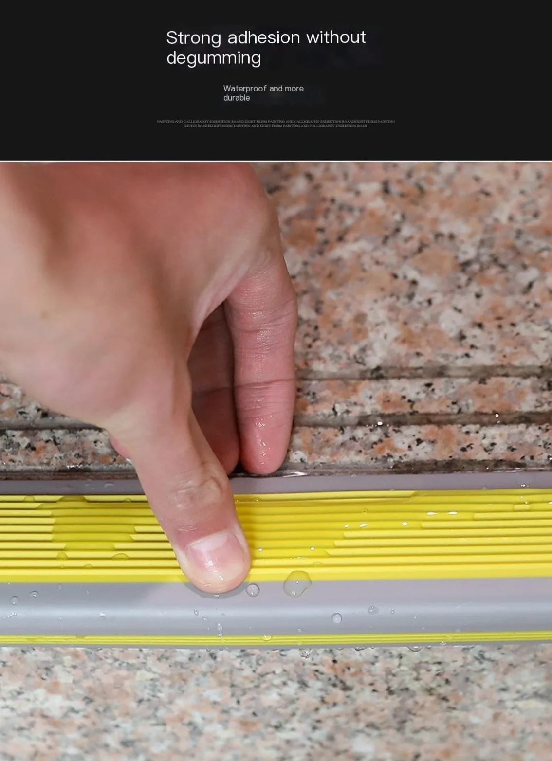 Battistrada per scale in gomma antiscivolo per esterni, autoadesivo, bordo in PVC per protezione di scale, gradini e terrazze, efficace, durevole