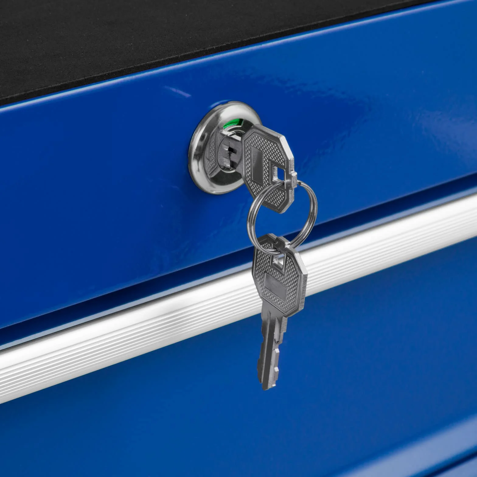 EBERTH Carrello da officina, carrello portautensili in metallo, vuoto, 10 cassetti, verniciato a polvere blu, 2 ruote piroettanti con freno, cassetta portautensili, arrotolabile, per autofficina