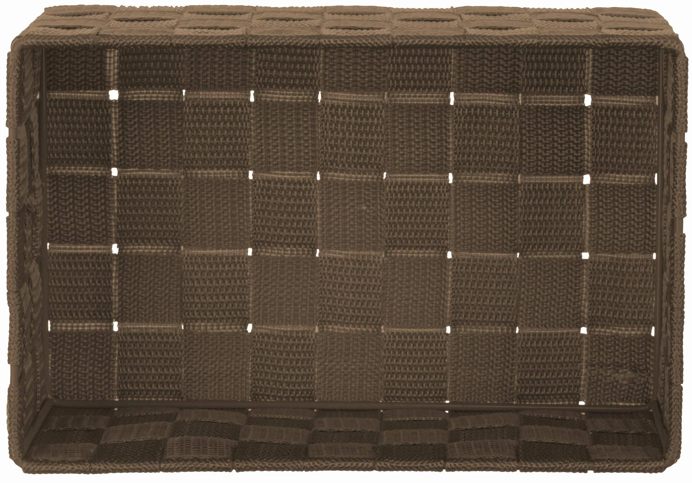 Set di 3 Scatole Portaoggetti Rettangolari Effetto Rattan 22x15x11 cm Marrone