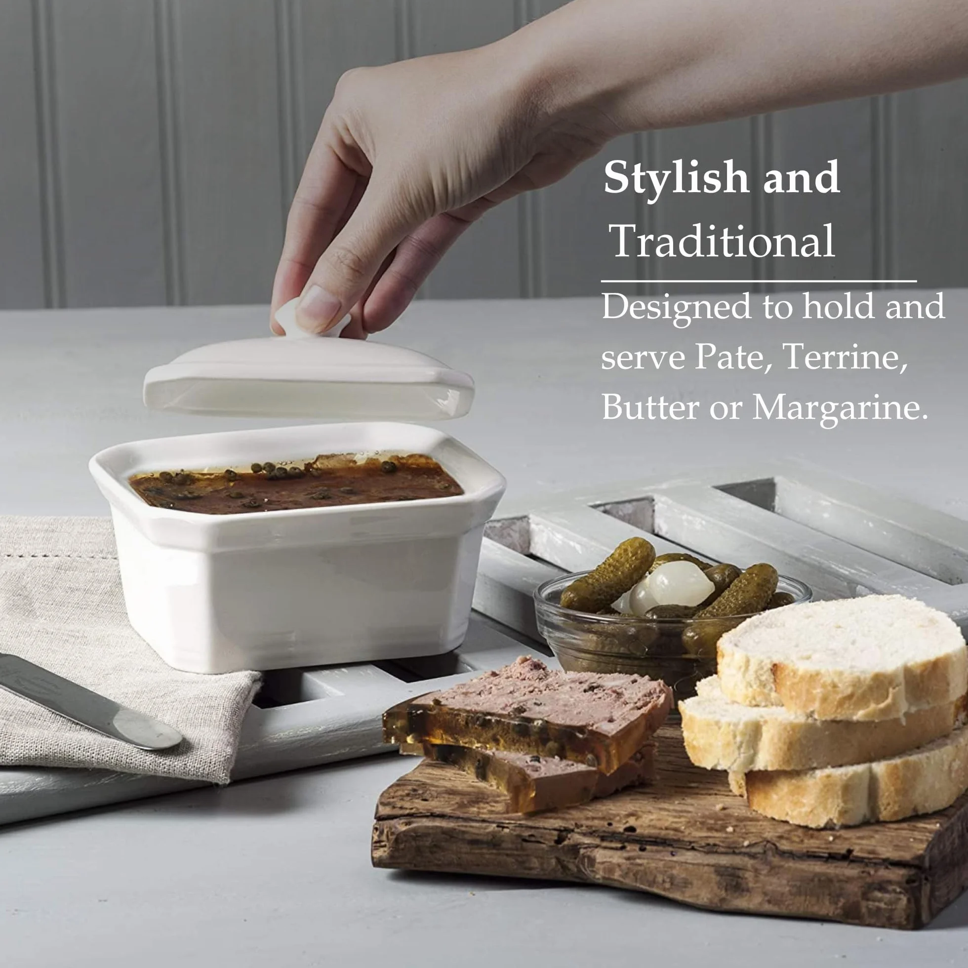 WM Bartleet & Sons terrina con coperchio bianca