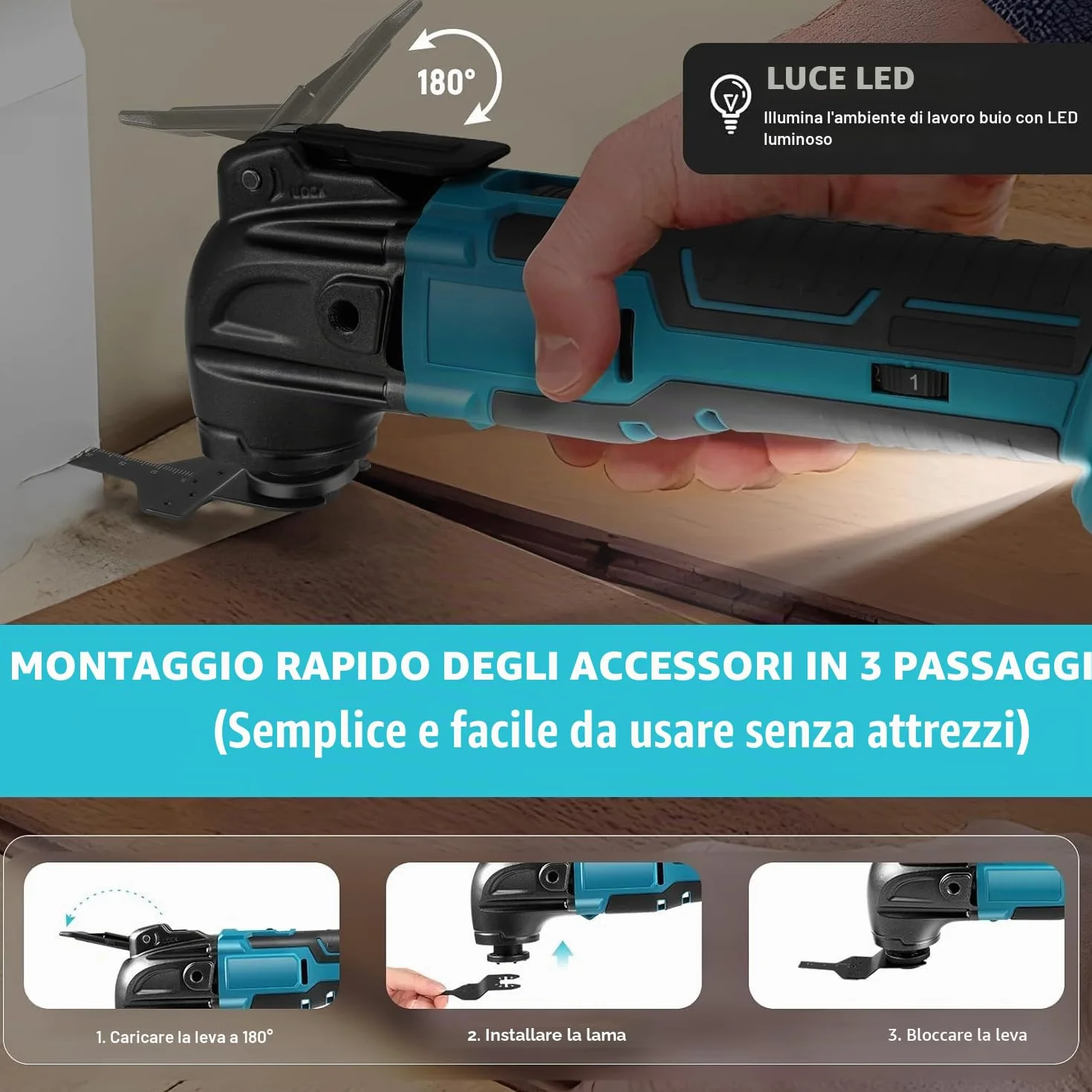 Makita 18 V Strumento Oscillante Multifunzione Senza Spazzole 6 Velocità Variabile