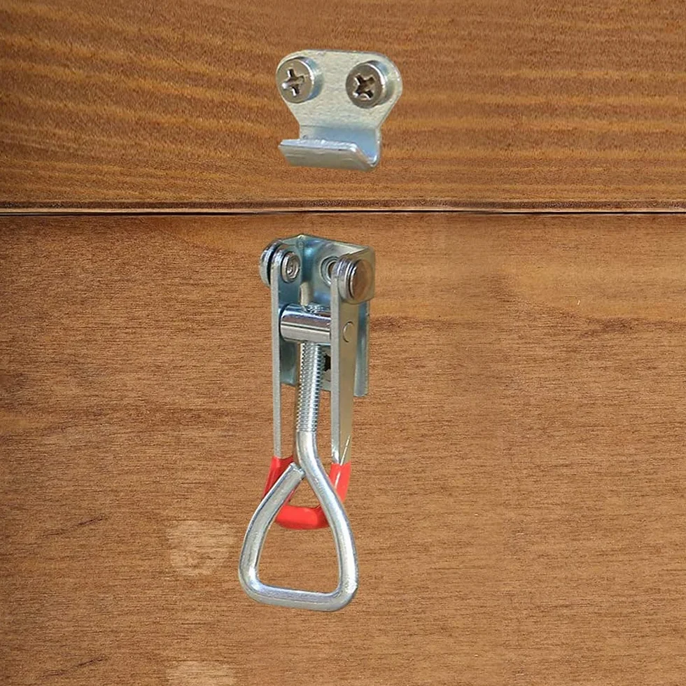 4 Pezzi Chiusura a Leva Regolabile in Metallo, Ganci a Blocco Morsetti a Ginocchiera con Fibbia per Scatole Armadio Cassetto Porta Finestra 100 kg