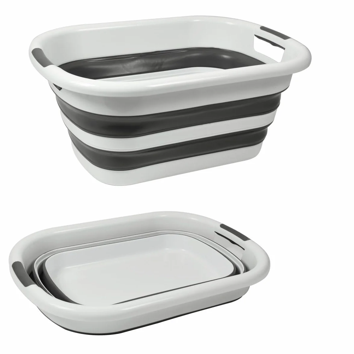 MagazziniGM Linea Compact Salvaspazio: Secchio,Catino, Bacinella, Cesto Portabiancheria Pieghevole in Silicone e Plastica,Secchiello Multiuso Casa, Campeggio (CATINO PIEGHEVOLE 26lt 55 x 40 x 24cm)