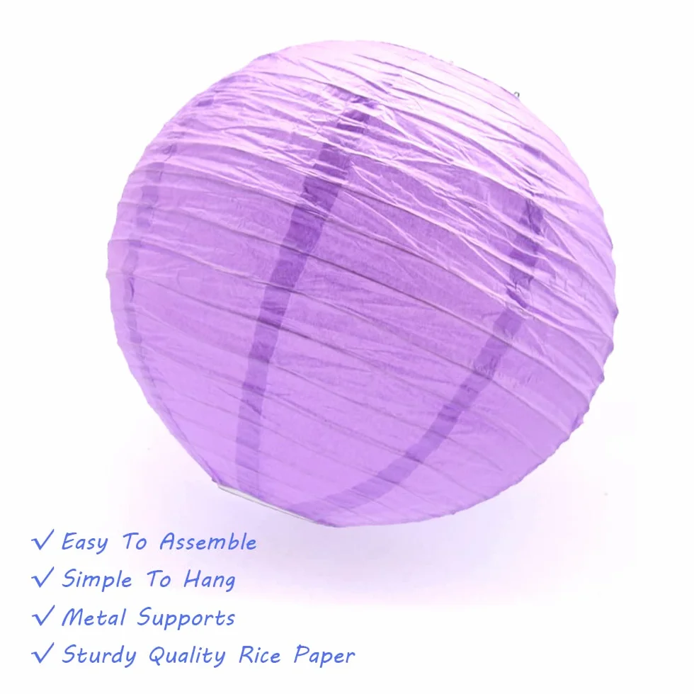3 Pezzi Lanterna di carta 12in Lanterne Cinesi Lanterna di carta Rotonde Lanterne da appendere decorazione (12in/ Purple)