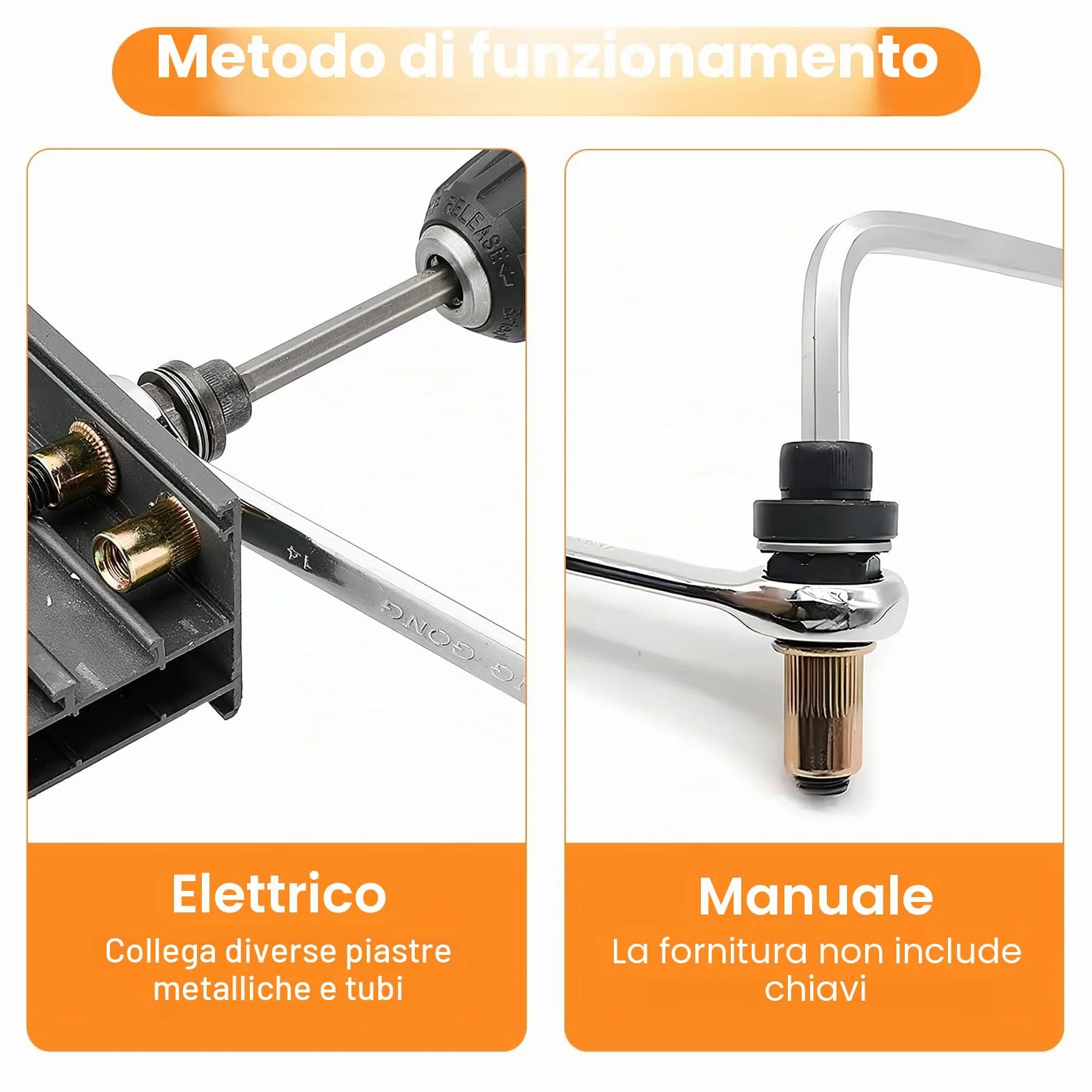 Rivettatrici Manuali Set 6 Pz Compatibile Pinze M3 M4 M5 M6 M8 M10 M12 Nero