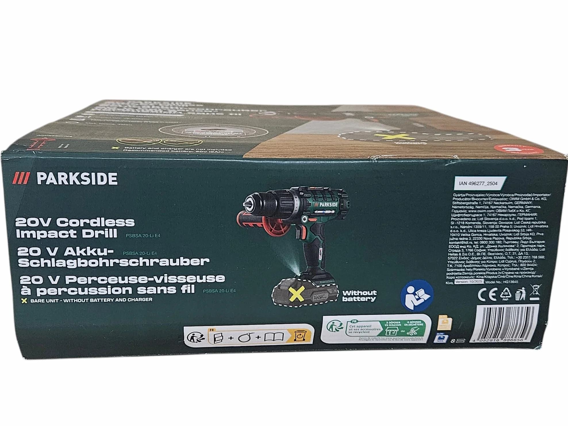 Parkside® - Trapano Avvitatore a Percussione 20 V 3 in 1, PSBSA 20-Li C3, Senza Batteria e Caricabatterie