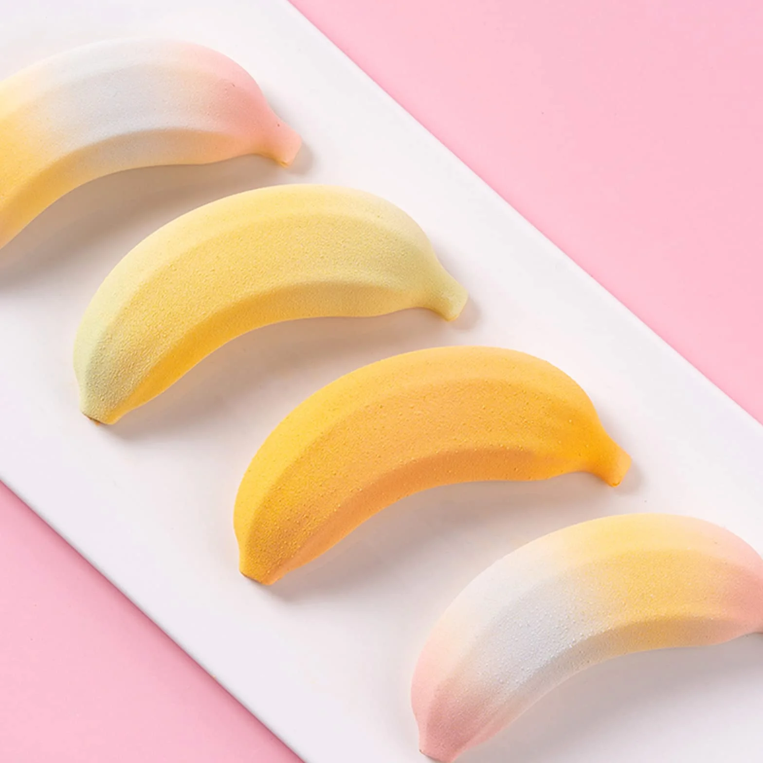 Banane Stampo cioccolato fondente Stampi per Sapone in Silicone Antiaderente Mousse di Stampo Riutilizzabili Stampi Torta Decorazione di Cottura per cioccolato, caramelle, cubetti di ghiaccio