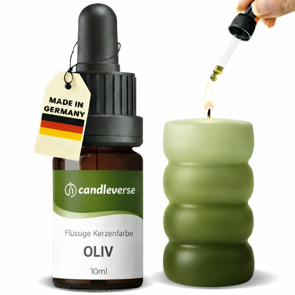 Colore liquido di alta qualità [oliva] | Colore altamente concentrato per la produzione di candele fai da te | Bottiglia da 10 ml