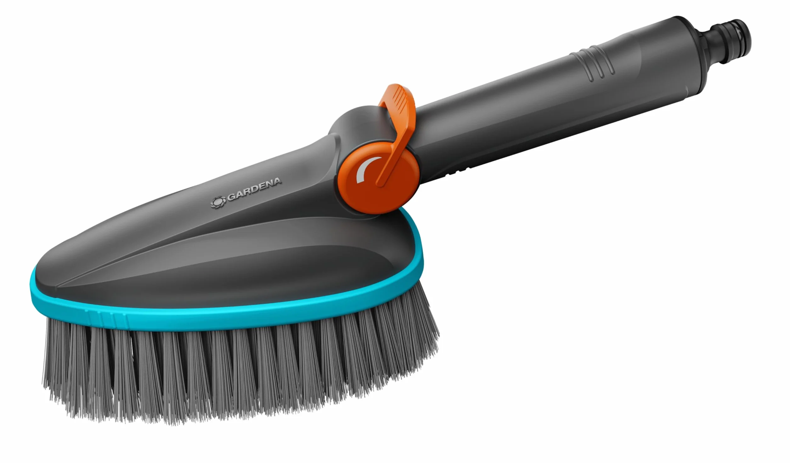 Gardena Spazzola manuale Cleansystem M soft: spazzola con raccordo per tubo, per superfici piccole e delicate, pratico utilizzo con una sola mano, con regolazione flusso idrico (18842-20)