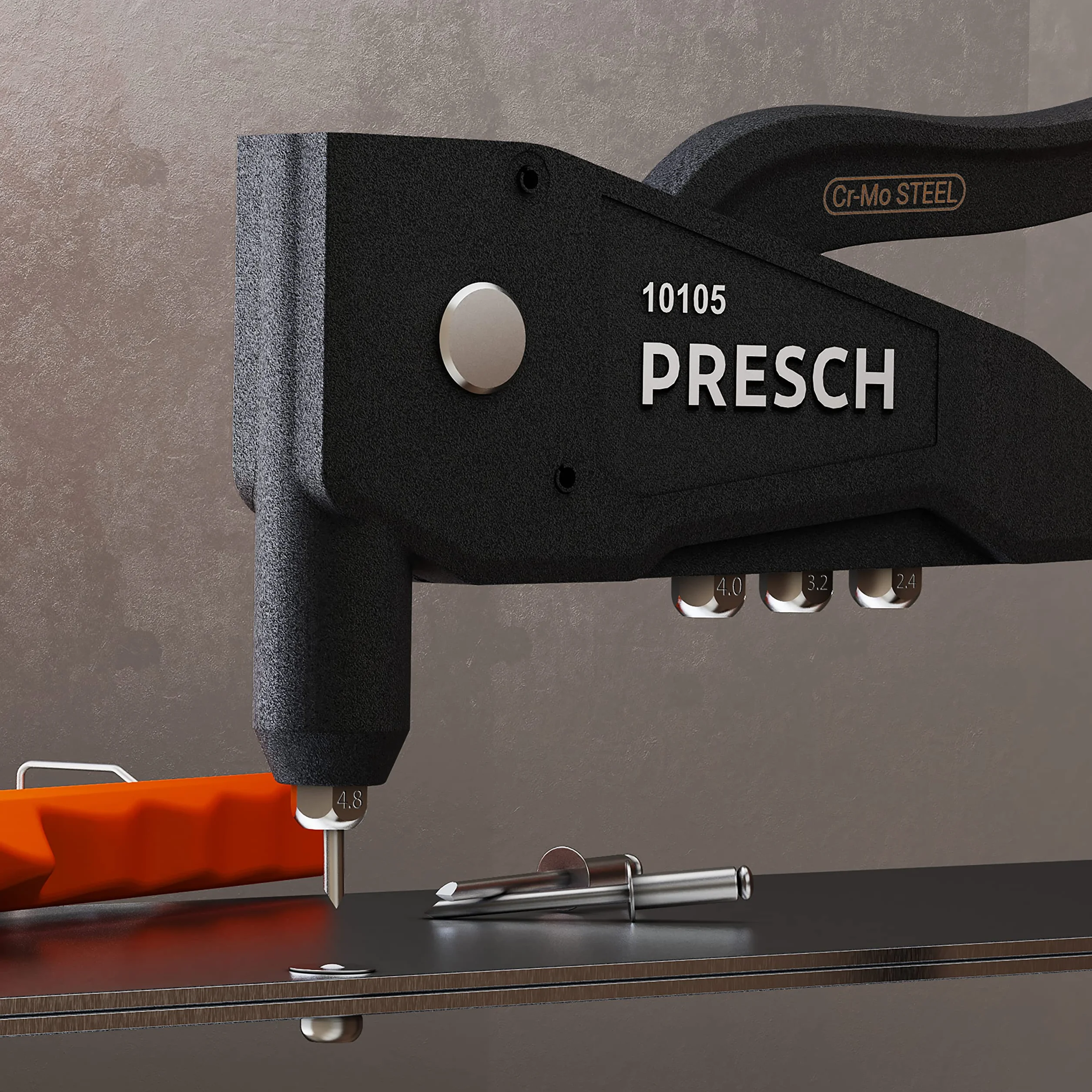 Rivettatrice Manuale Presch per rivetti ciechi, Acciaio inossidabile Ø 2,4-4,8mm