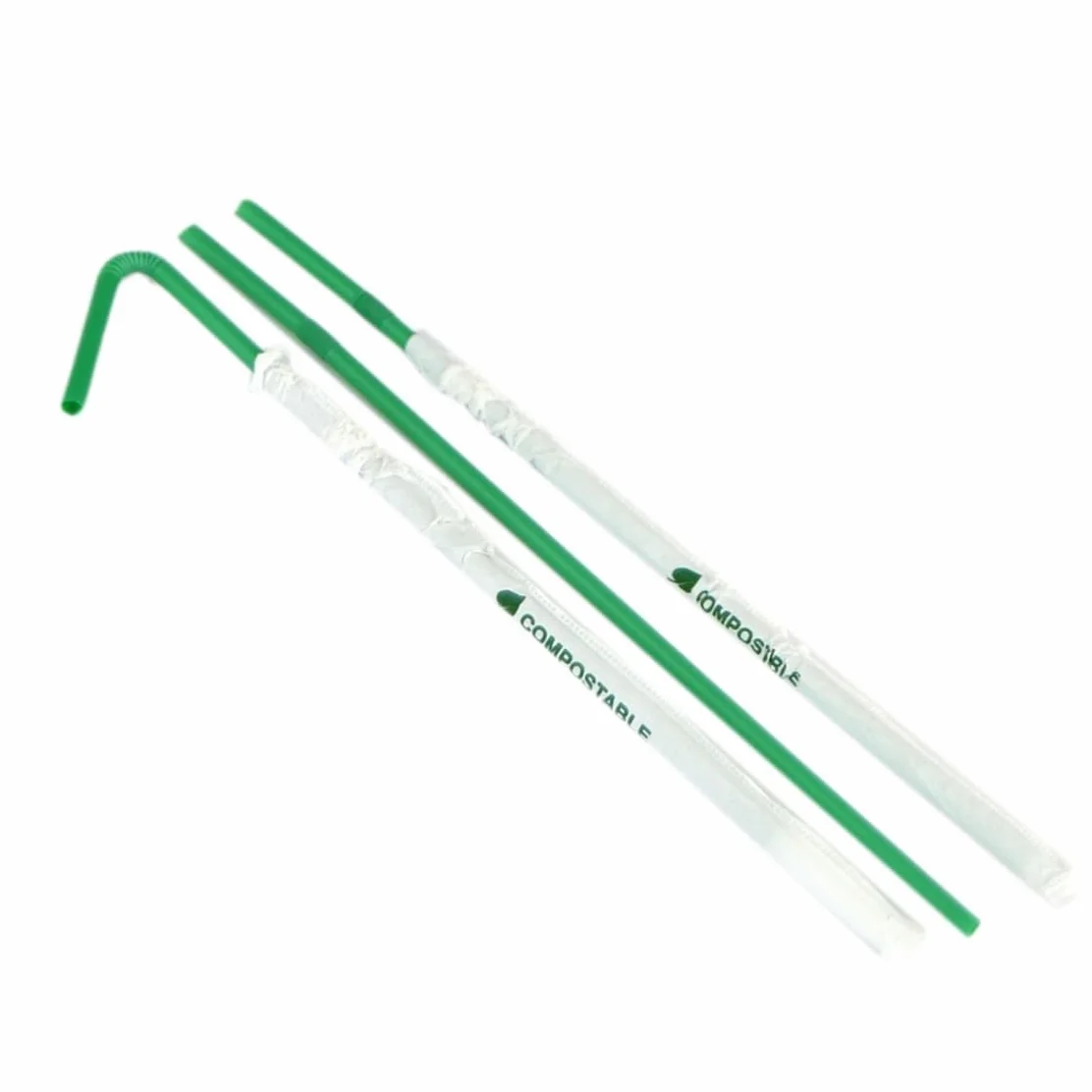 400 Cannucce Biodegradabili Imbustate Singolarmente - Lunghezza 24 cm, Diametro 5 mm - - Flessibili, Compostabili ed Ecosostenibili - Ideali per Bar, Ristoranti, Feste e Catering (400, Pieghevoli)