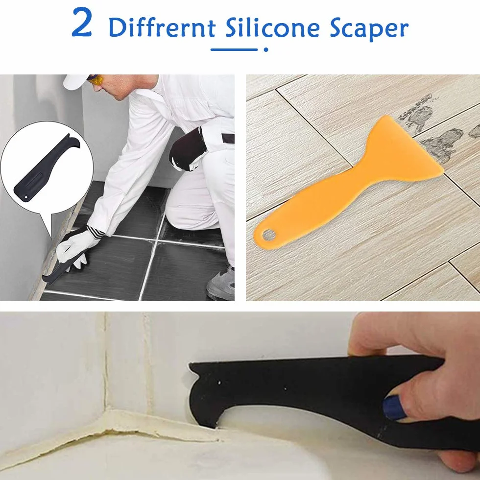 XCOZU 9 Pezzi Professionale per Fughe Kit di Spatole Sigillante Tool per Stanza da Bagno Cucina
