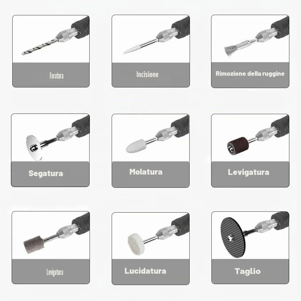 Mini Utensile Rotante Multifunzione Senza Fili 101 Accessori Smerigliatrice Levigatore