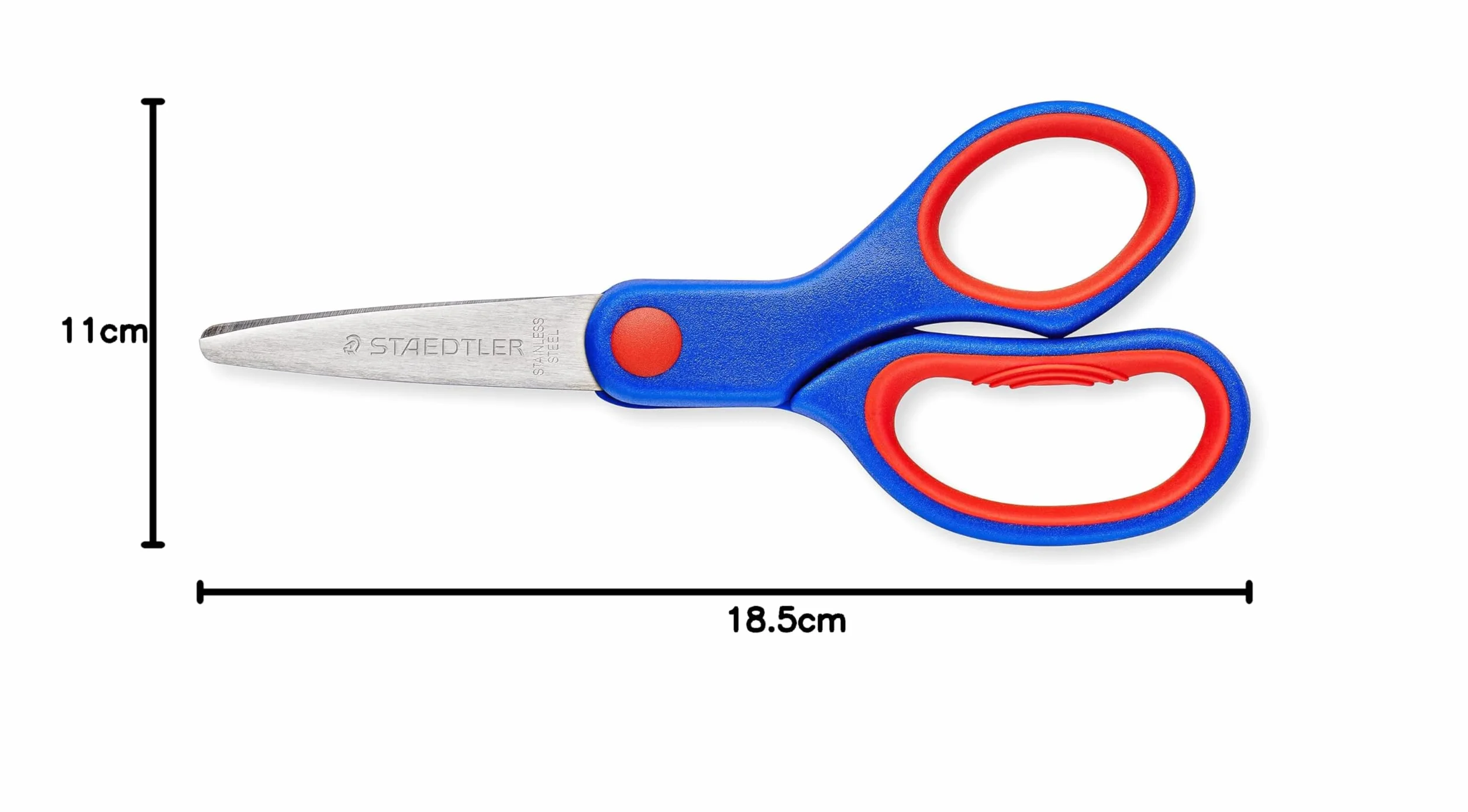 Staedtler Noris - Forbici Punta Arrotondata con Impugnatura Ergonomica, Forbici Scuola Elementare e Media con Lame Arrotondate in Acciaio, Forbice Multiuso Ideale per Casa, Ufficio, Hobby e Bricolage
