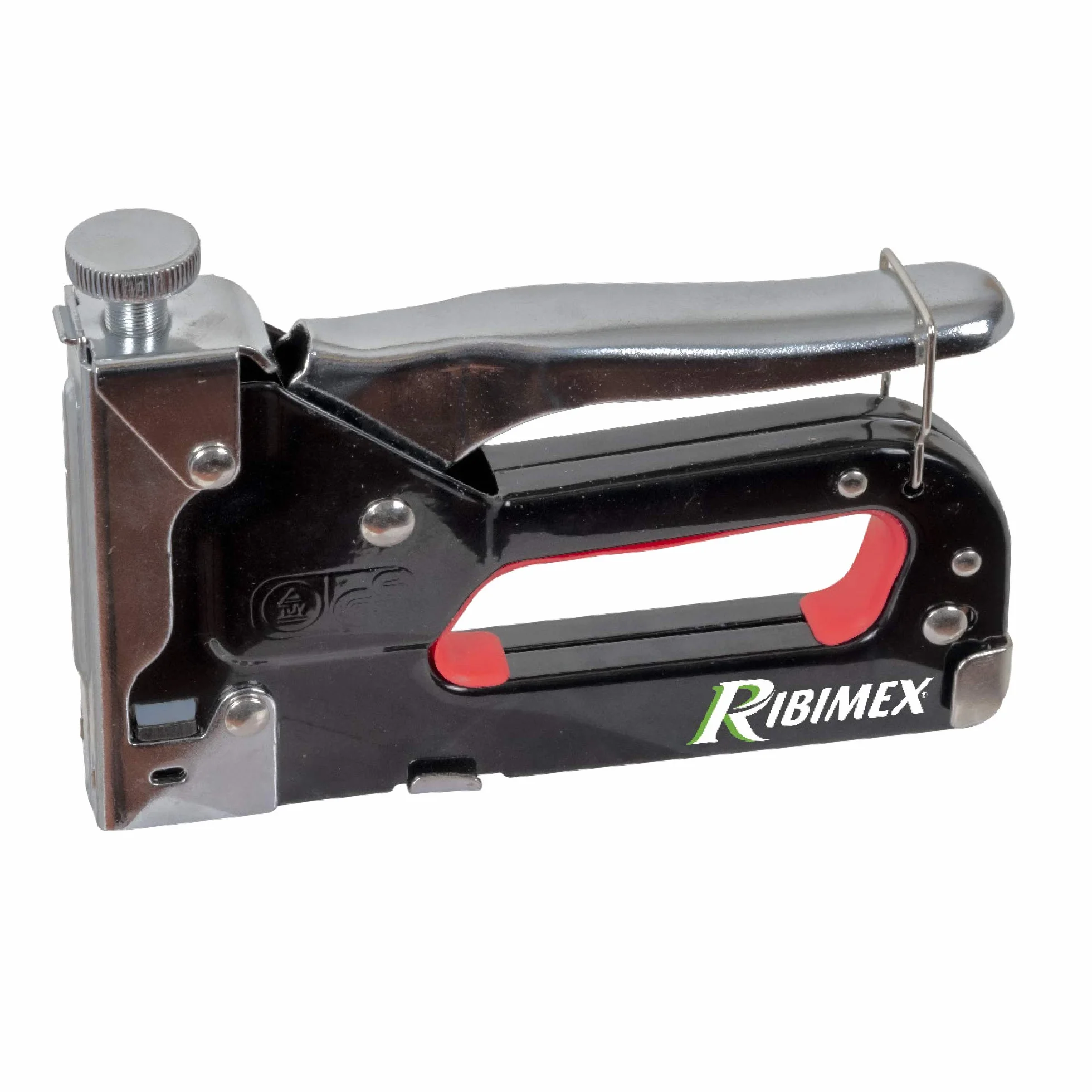 RIBIMEX PRAGRAM Graffatrice manuale in set con chiodi e punti metallici