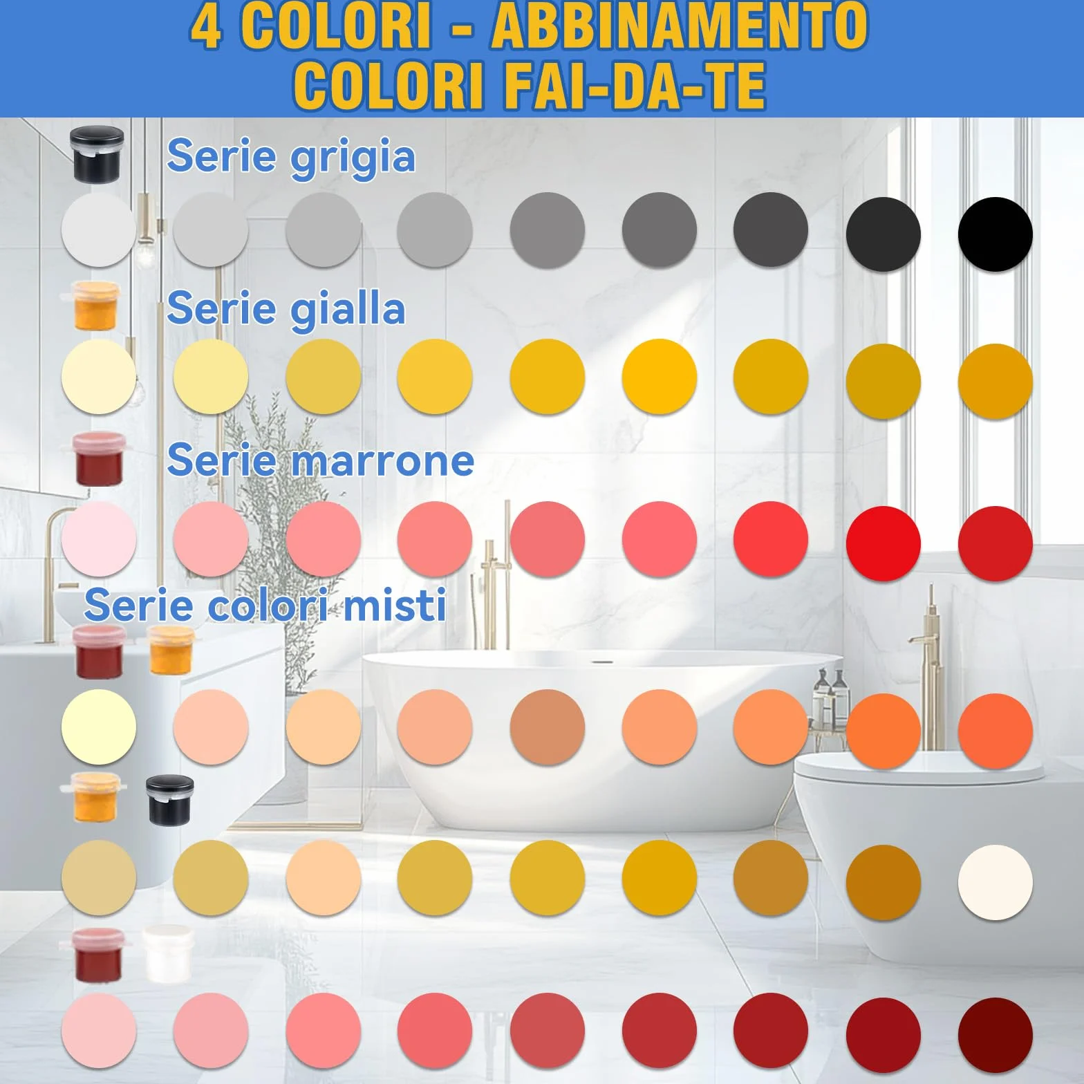 prowithlin Kit Riparazione Piastrelle, Riparazione Piatto Doccia Resina – Ripara Piastrelle Scheggiate, Ripara Gres Porcellanato, Ripara Ceramica Lavandino – Impermeabile, Colore Regolabile (1)