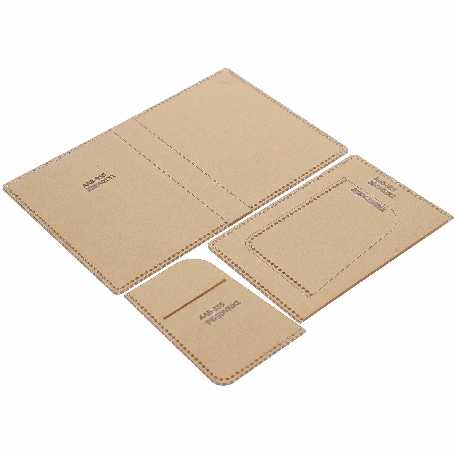 cartamodello porta passaporto in pelle modello stencil stampo per strumento artigianale in pelle fai da teKit modello acrilico 3 pezzi Handcraft Tools