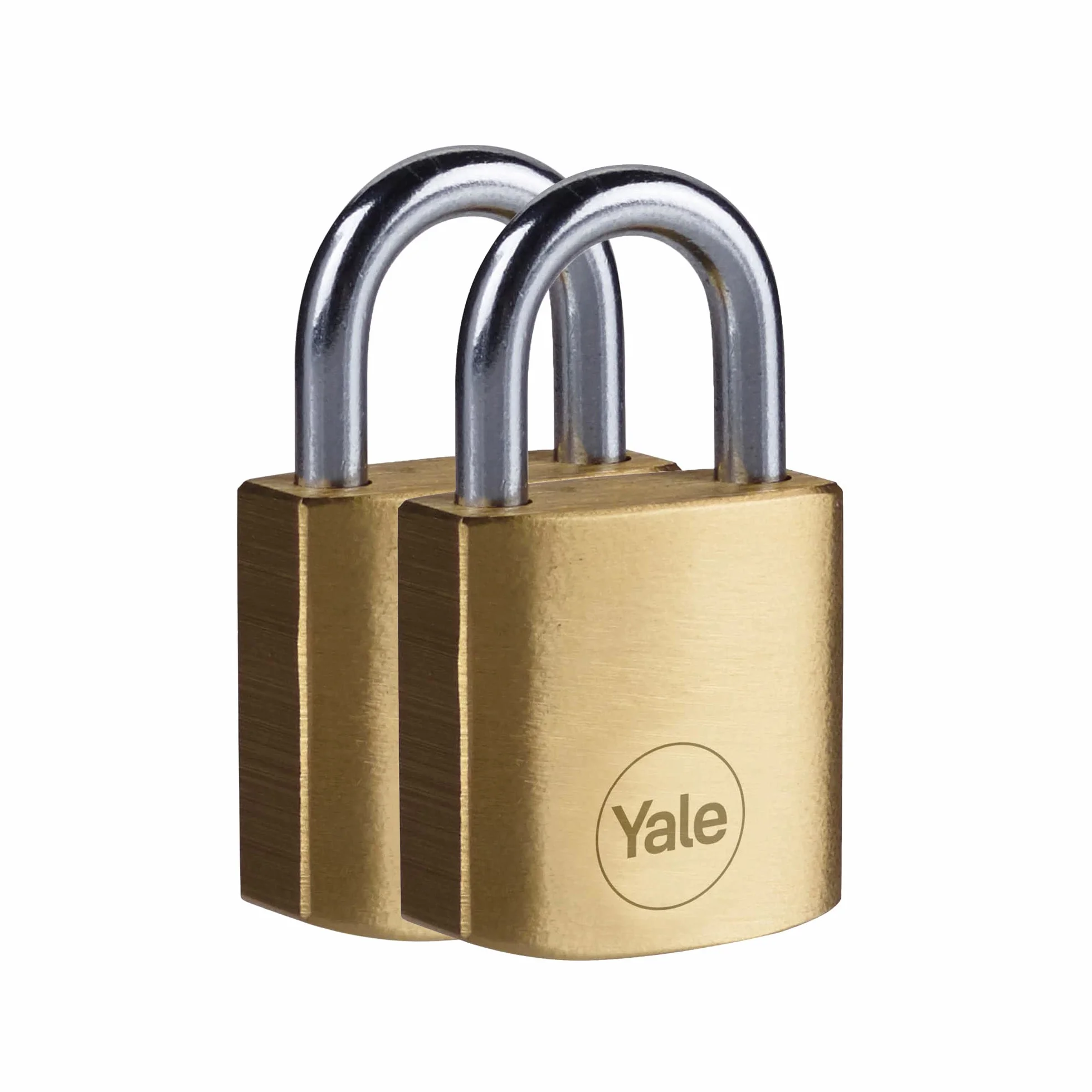 Yale Lucchetto in ottone Y110B/30/115/1 corpo 30mm, arco in acciaio, 3 chiavi, confezione da 2 lucchetti