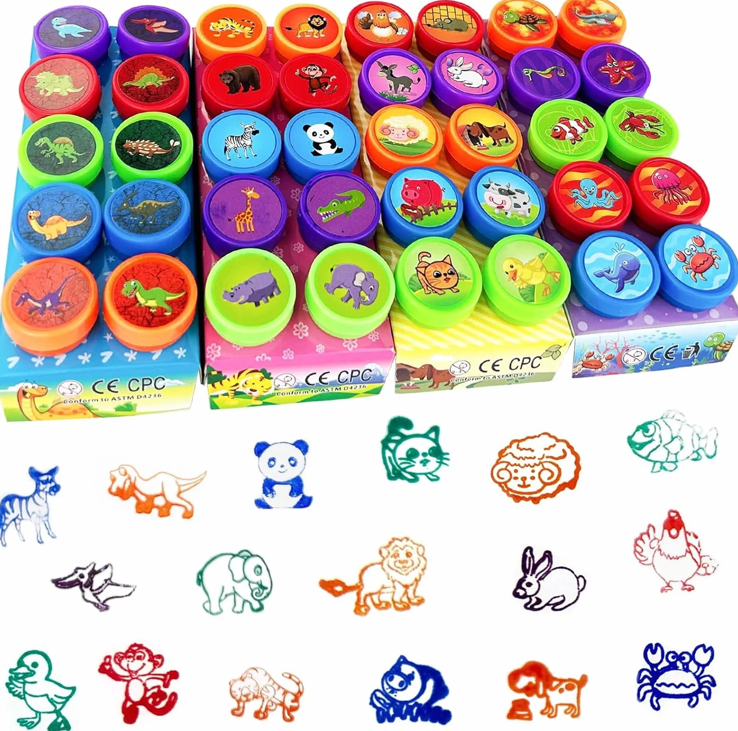 40 Pezzi Timbri Autoinchiostranti per Bambini,Cartoni Animati Kit Set di Strumenti Auto Inchiostrazione Timbri, Adatto per Ricompense Scolastiche, Compleanno e Natale, Scrapbooking e Album