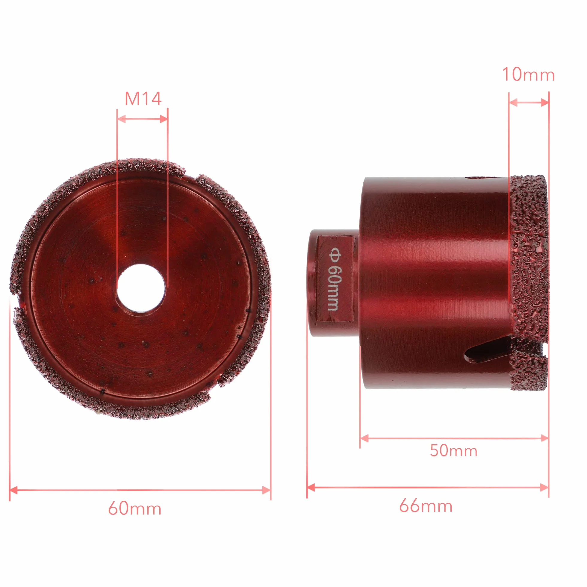 PRODIAMANT Speedmaster Tile Drill 60 mm qualità professionale per smerigliatrice angolare per la foratura di piastrelle gres fine e pietra naturale sega a tazza con supporto M14
