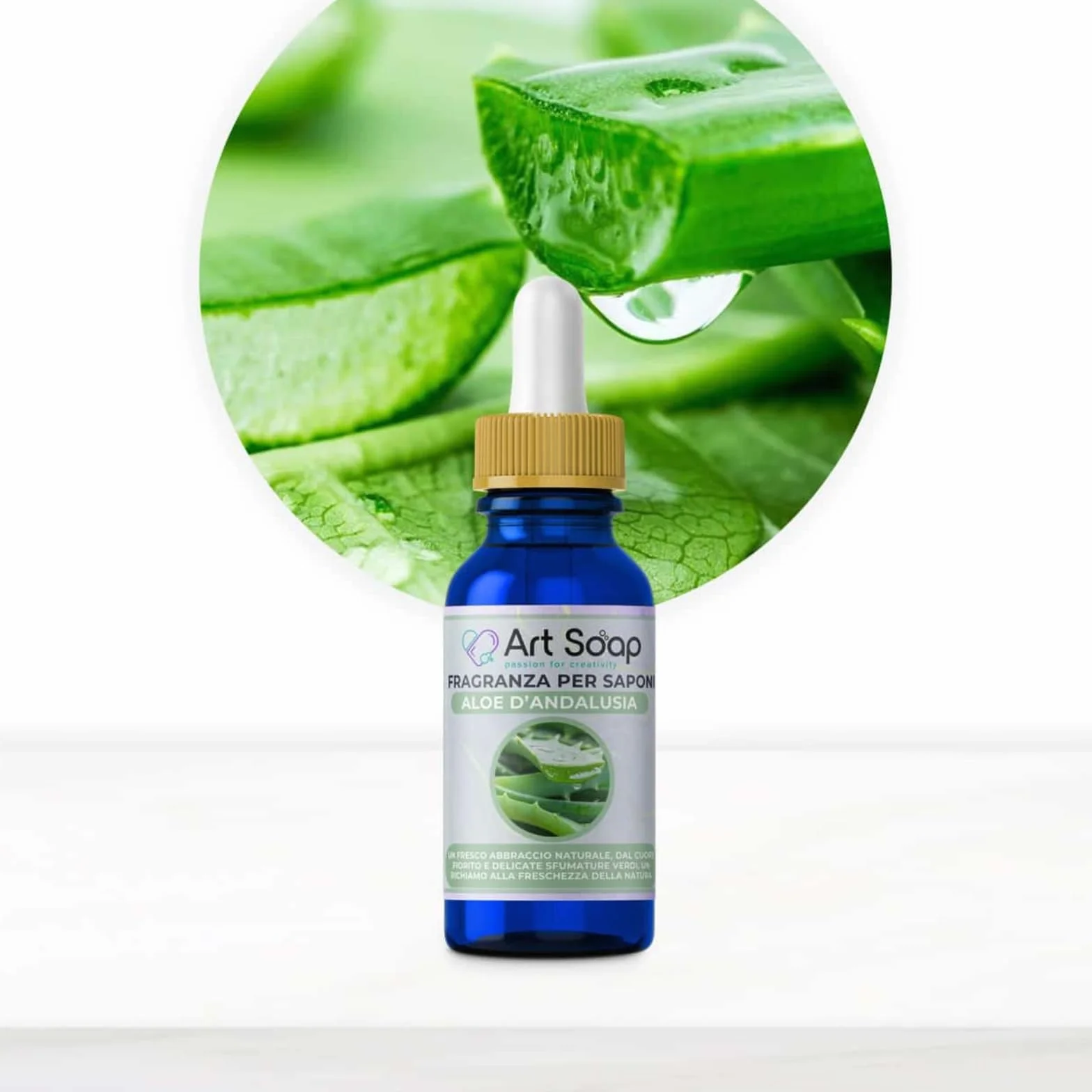 Resin Pro ArtSoap Fragranza per Saponi Aromas Aloe D'Andalusia, Oli Profumati per Sapone, Olio Essenziale per la Creazione di Saponette Fai da Te, Fragranze per Saponi Artigianali, 15 ml