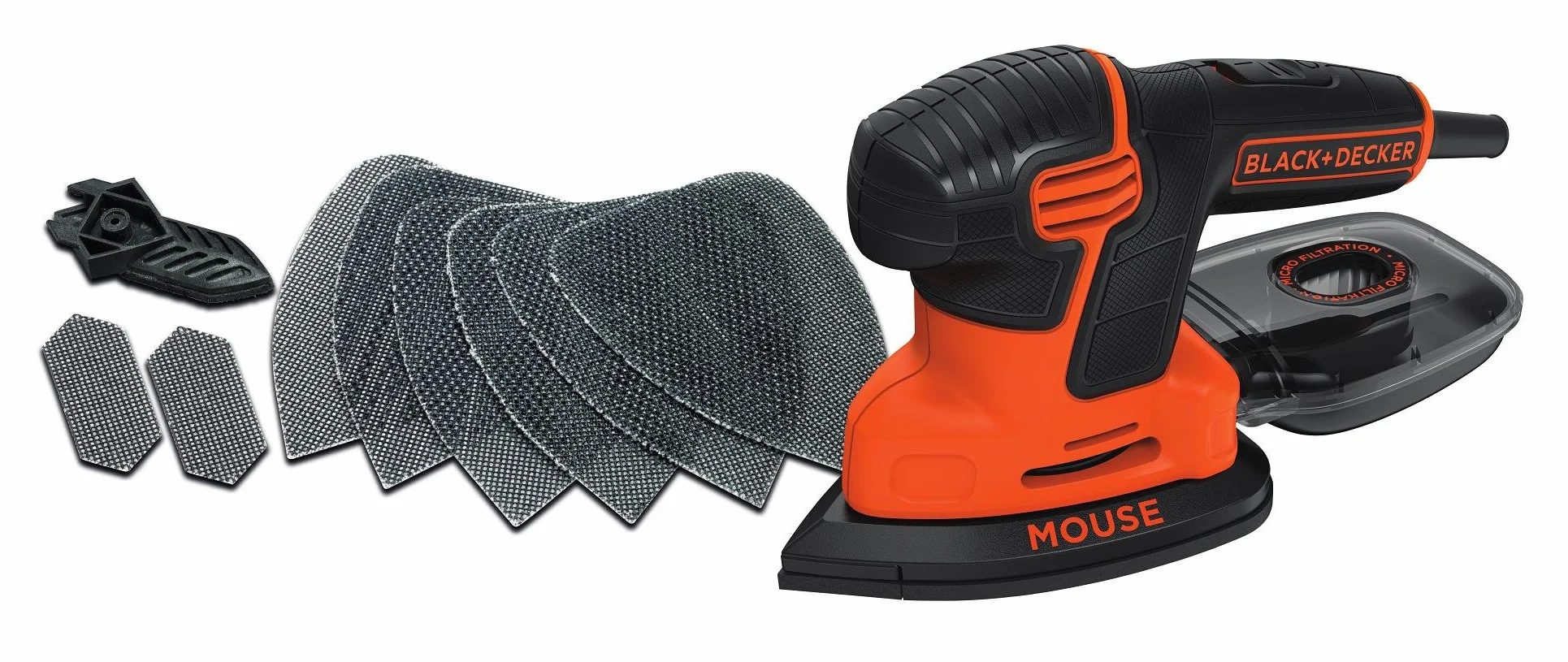 BLACK+DECKER Levigatrice Mouse 120W KA2000-QS Zestaw z 6 akcesoriami