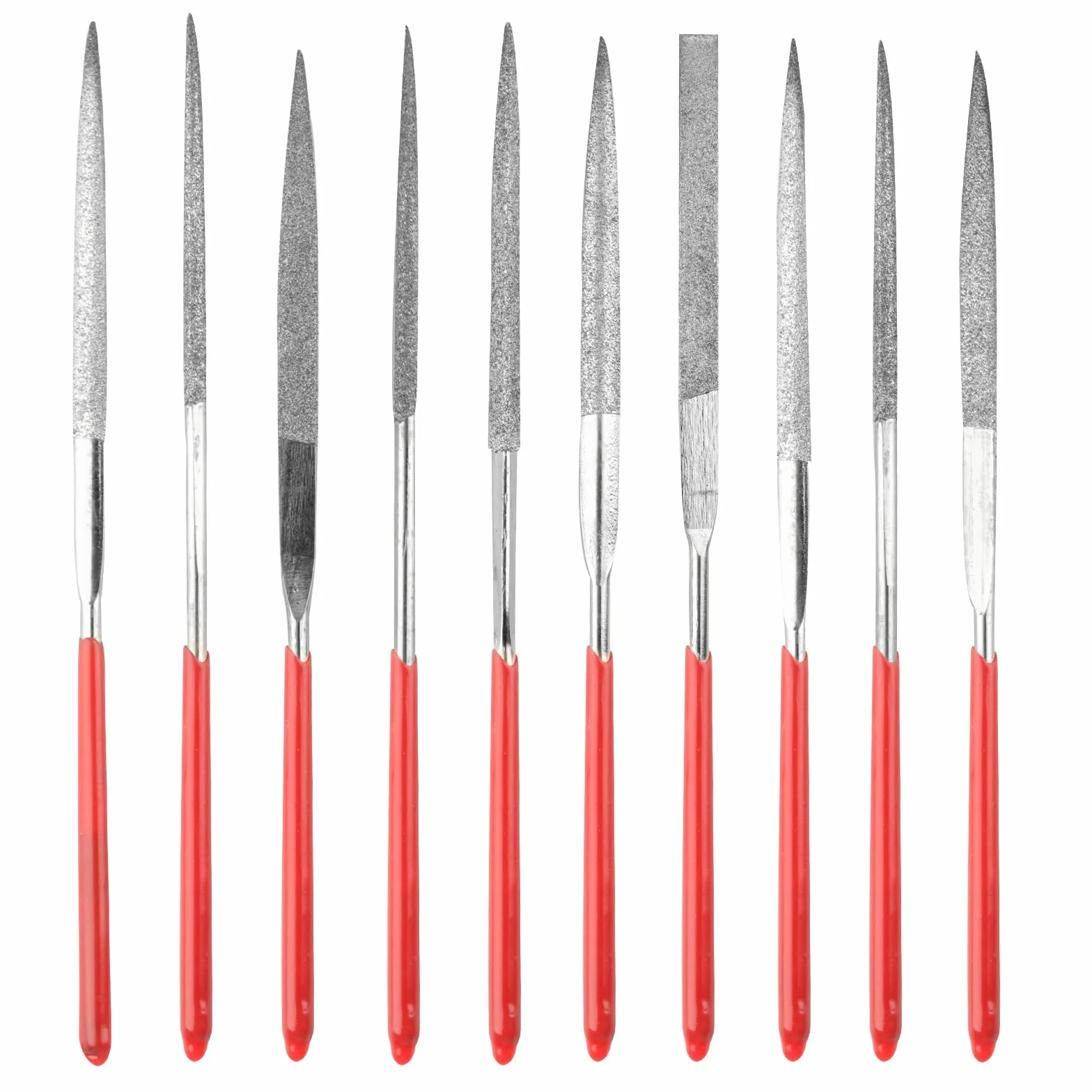 Set di 10 mini lime diamantate per modellismo, per legno, gioielli, metallo, pietra e accessori per stampanti 3D (10 modelli)