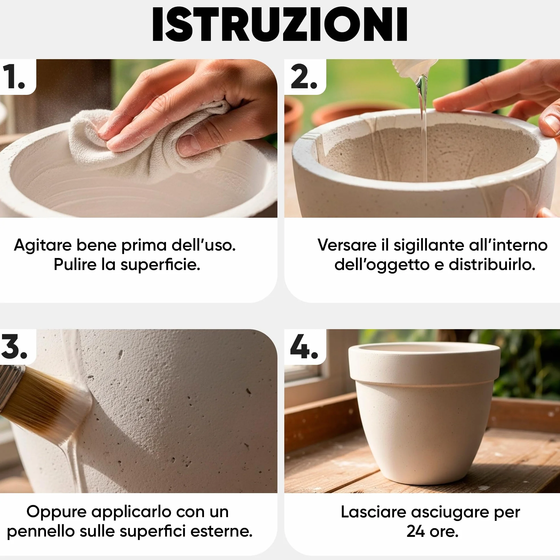Sigillante Liquido per Gesso 125 ml Trasparente – Impermeabilizzante Gesso per Stampi e Polvere di Ceramica | Vernice Protettiva per Oggetti e Creazioni Artistiche da Interni