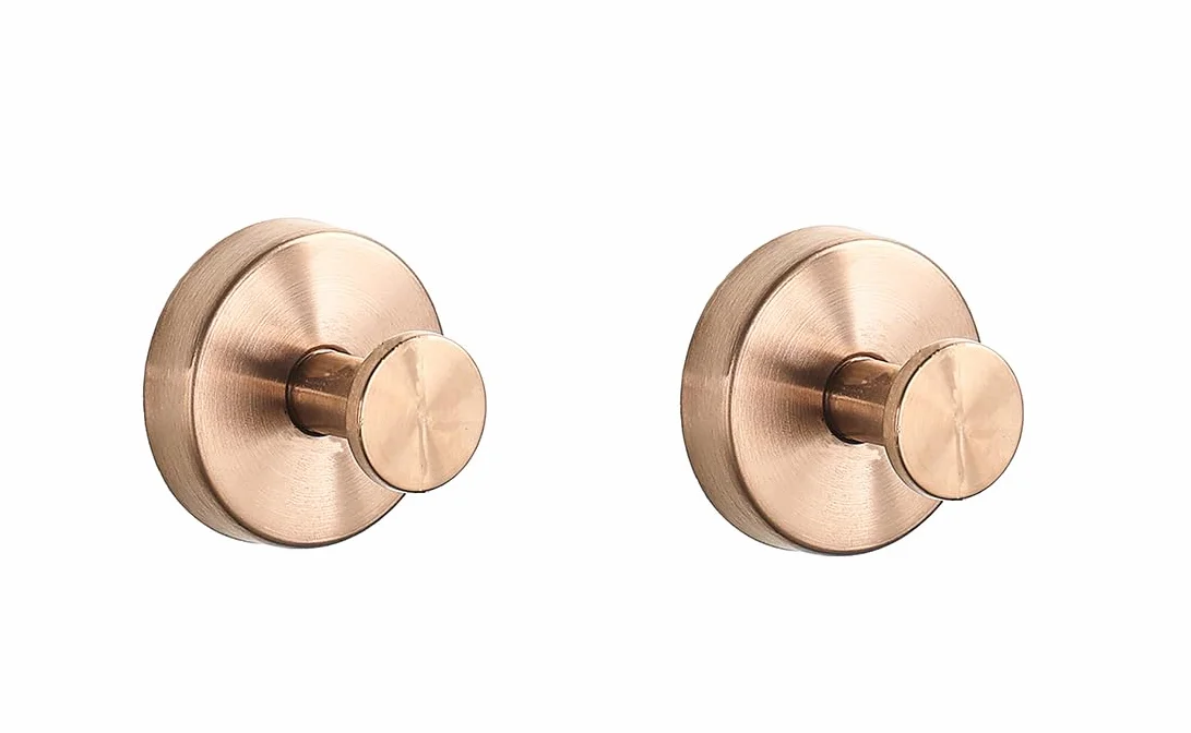 2 ganci a ventosa in acciaio inox, senza fori, per doccia, cucina, accappatoio, asciugamani, specchi da parete, oro rosa