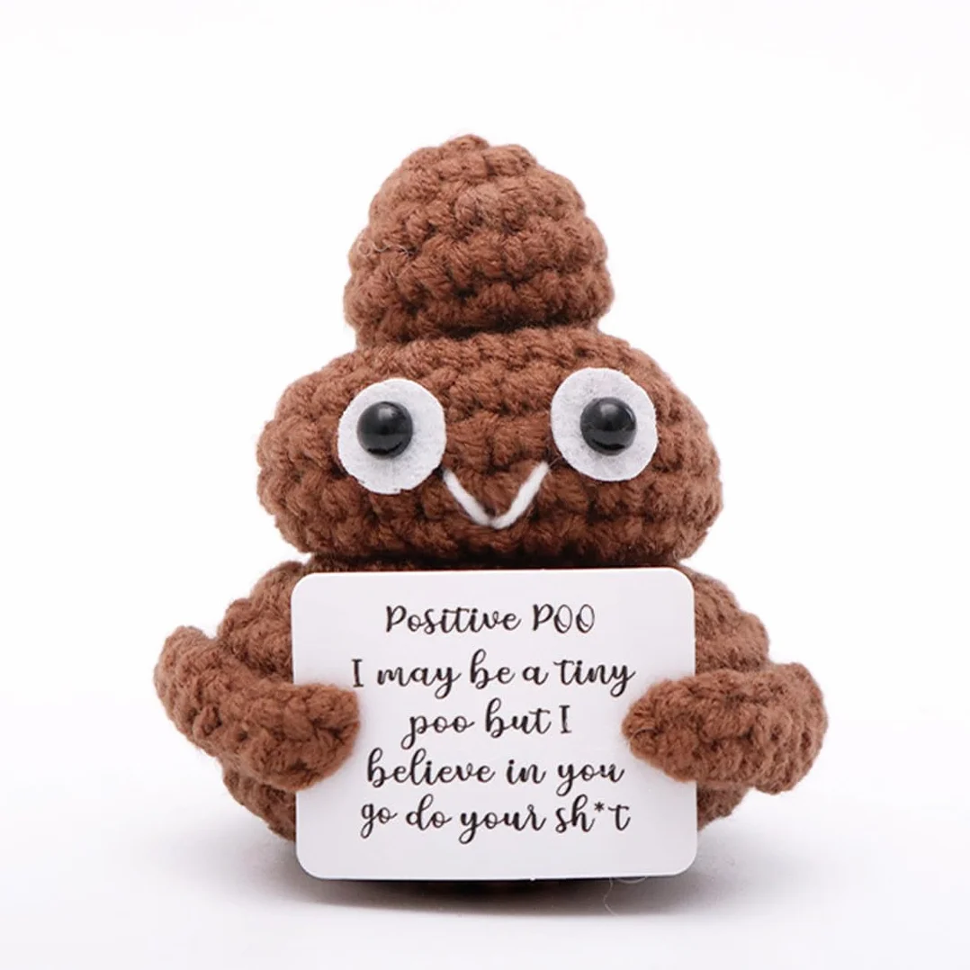Poo Puppe con Carta di Energia Positiva, Portafortuna, Incoraggiamento, Fatto a Mano, Regalo di Compleanno, Regalo di Pronta Guarigione, Supporto Emotivo