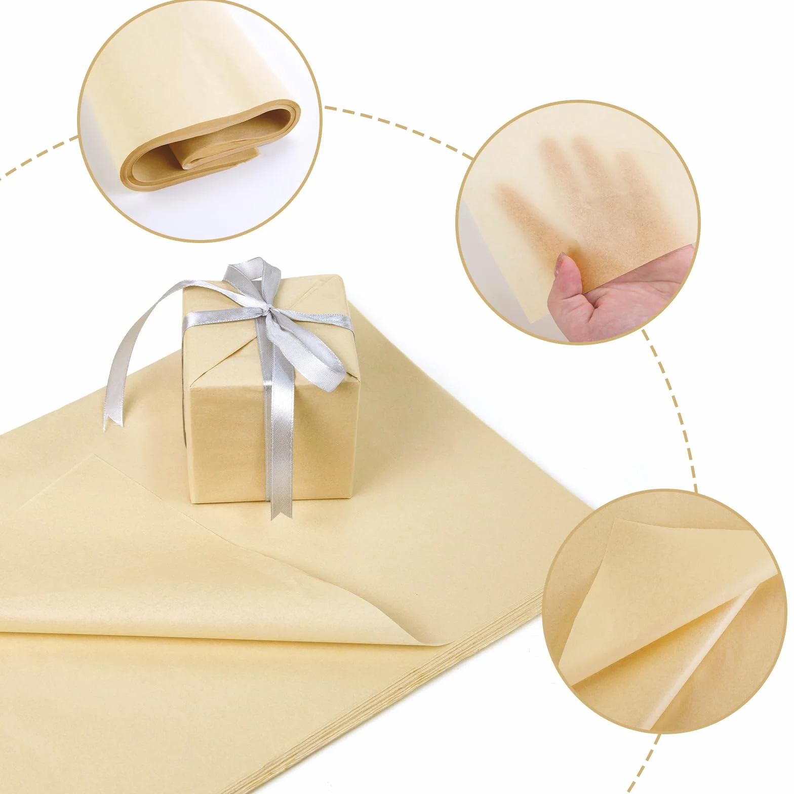 VGOODALL 75 fogli carta velina Kraft 50x35 cm marrone