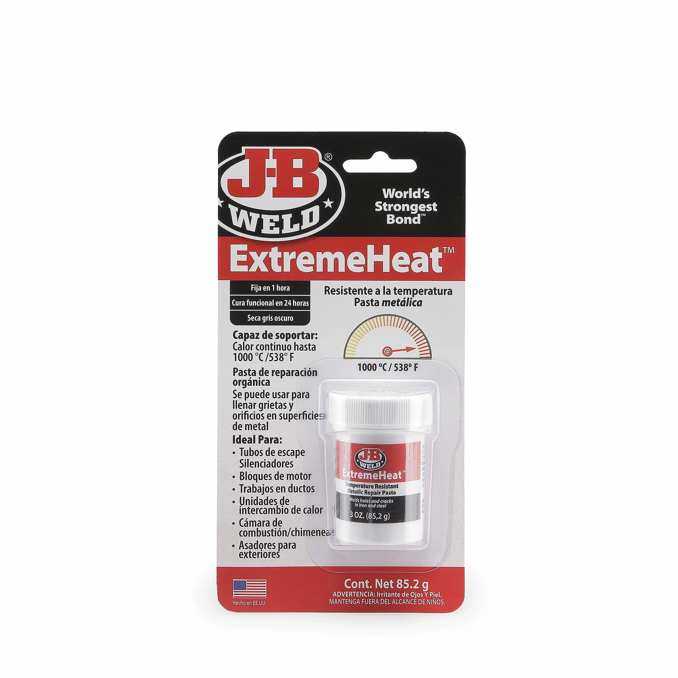 J-B Weld 37901SPA - Pasta in Metallo ad Alta Temperatura, Resina epossidica, Metallo, Fori per Tubi di Scarico, silenziatore, Motore, Artigli, riparazioni, Fino a 1300 °C, 85,2 g