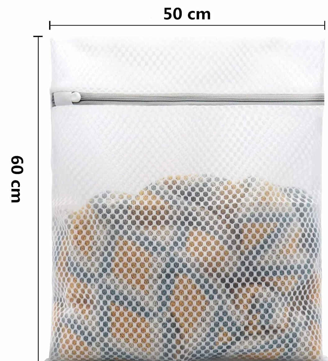 Sacchetti per bucato in rete per capi delicati, design a nido d'ape, set di 3 pezzi (50x60 cm)