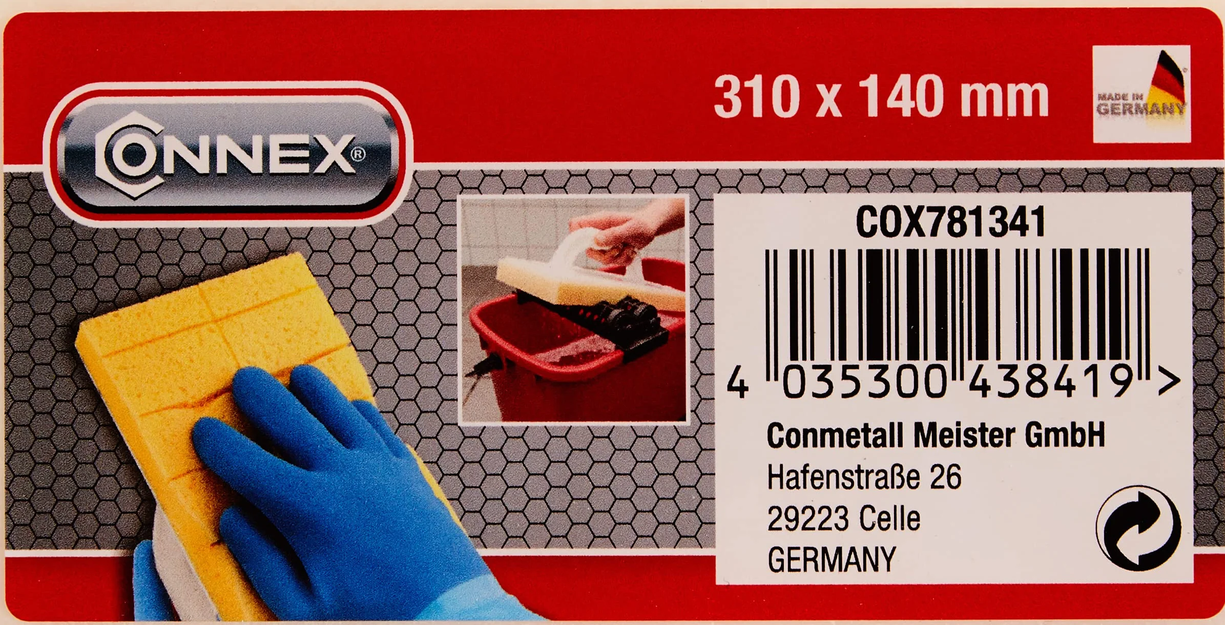 Connex COX781341 - Frattone per pulizia piastrelle con spugna in microfibra