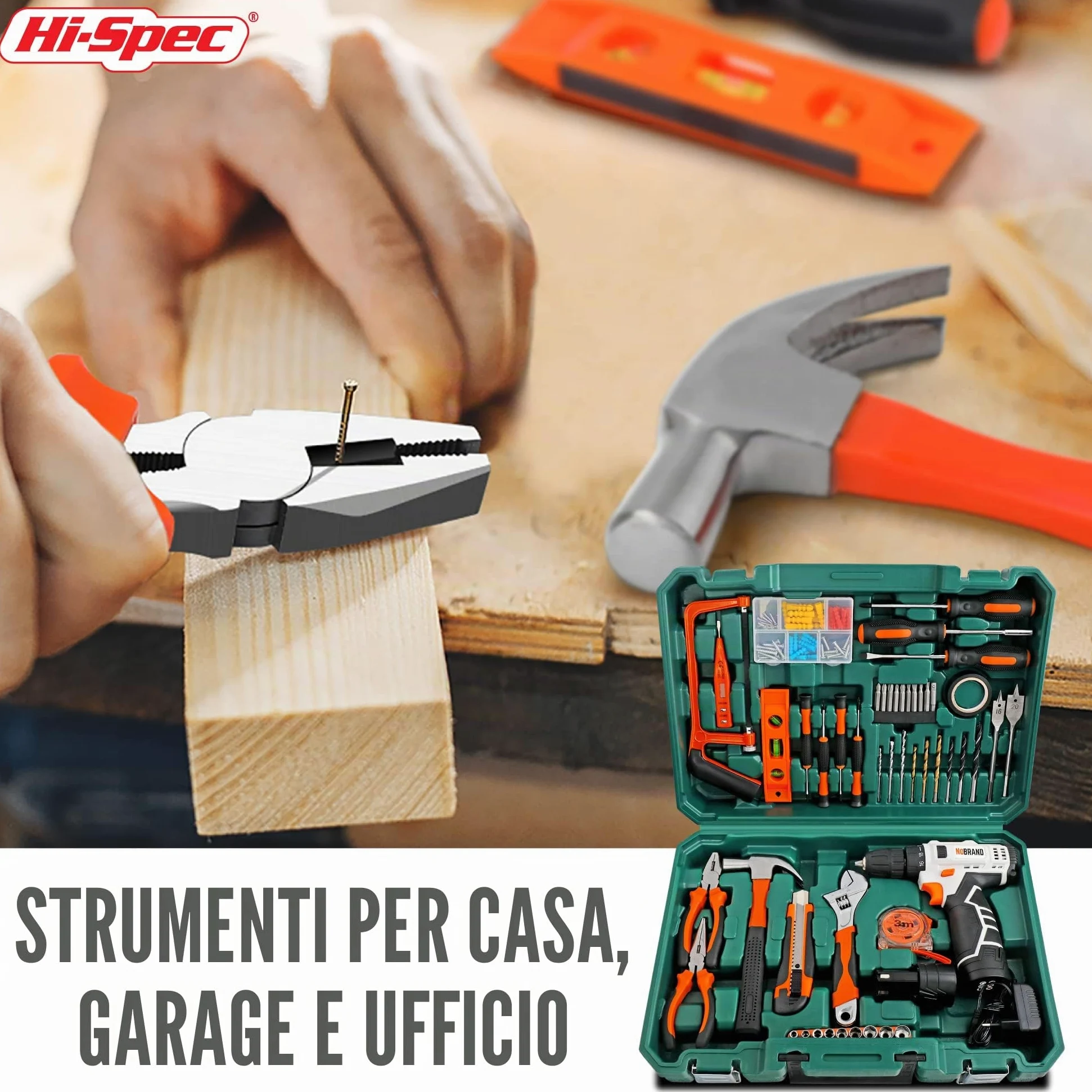 Hi-Spec Trapano Avvitatore 12V, Kit Casa e Ufficio | montaggi e riparazioni più rapidi, controllo facile e uso intuitivo, design leggero per lavorare senza fatica, 49 pc