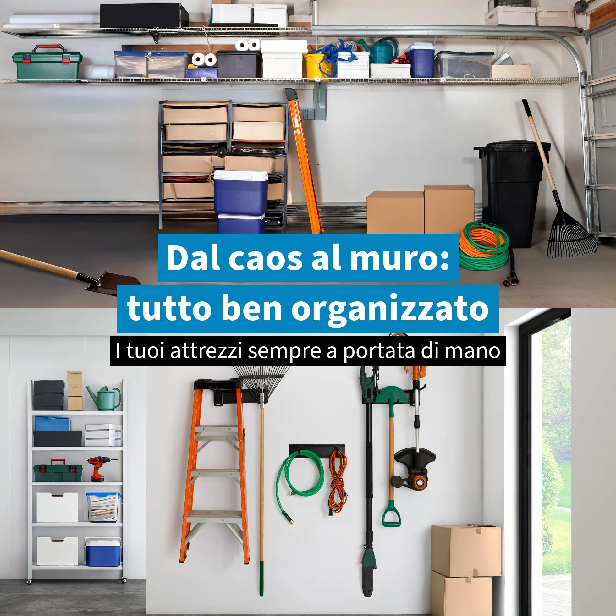 Precision Defined Pannello Porta Attrezzi da Parete (122 cm), robusto Decespugliatore da Muro e Pannelli Appendi Forato Portautensili, sistema Parete per Attrezzi da Lavoro da Giardino