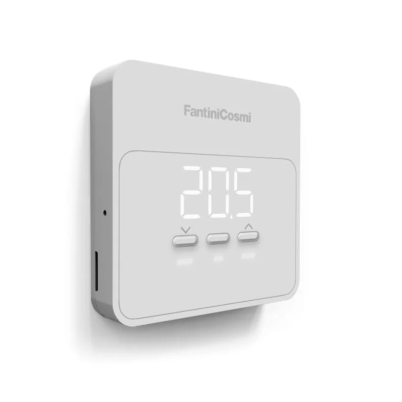 C900Q CRONOTERMOSTATO BIANCO WIFI SMART BASE QUADRATA A BATTERIA PARETE FANTINI COSMI