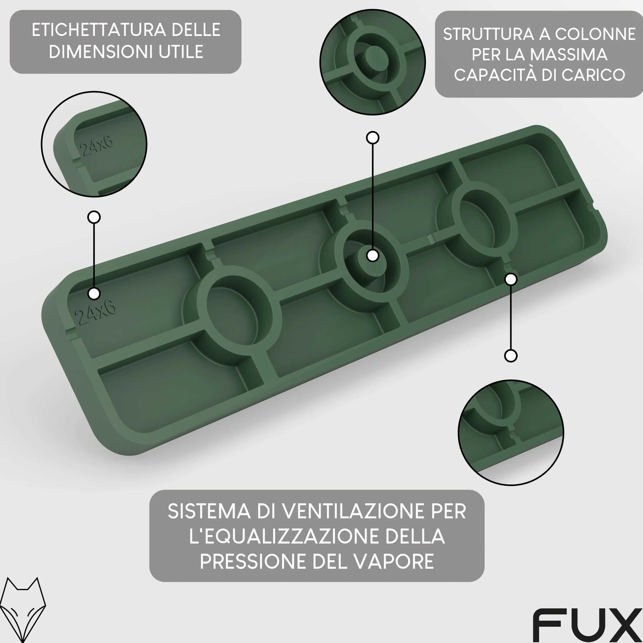 FUX 600 Spessori in Plastica per Mobili - Distanziatori 100x24x1-6mm per Vetri e Piastrelle, Cunei per Parquet - Polipropilene (PP) Resistente - Made in Germany