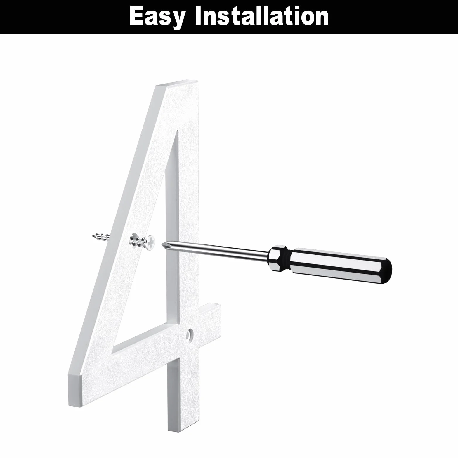Numero civico esterno 20 cm bianco, Numero grande da parete con effetto galleggiante 3D, design moderno in plastica ABS resistente alle intemperie (2)