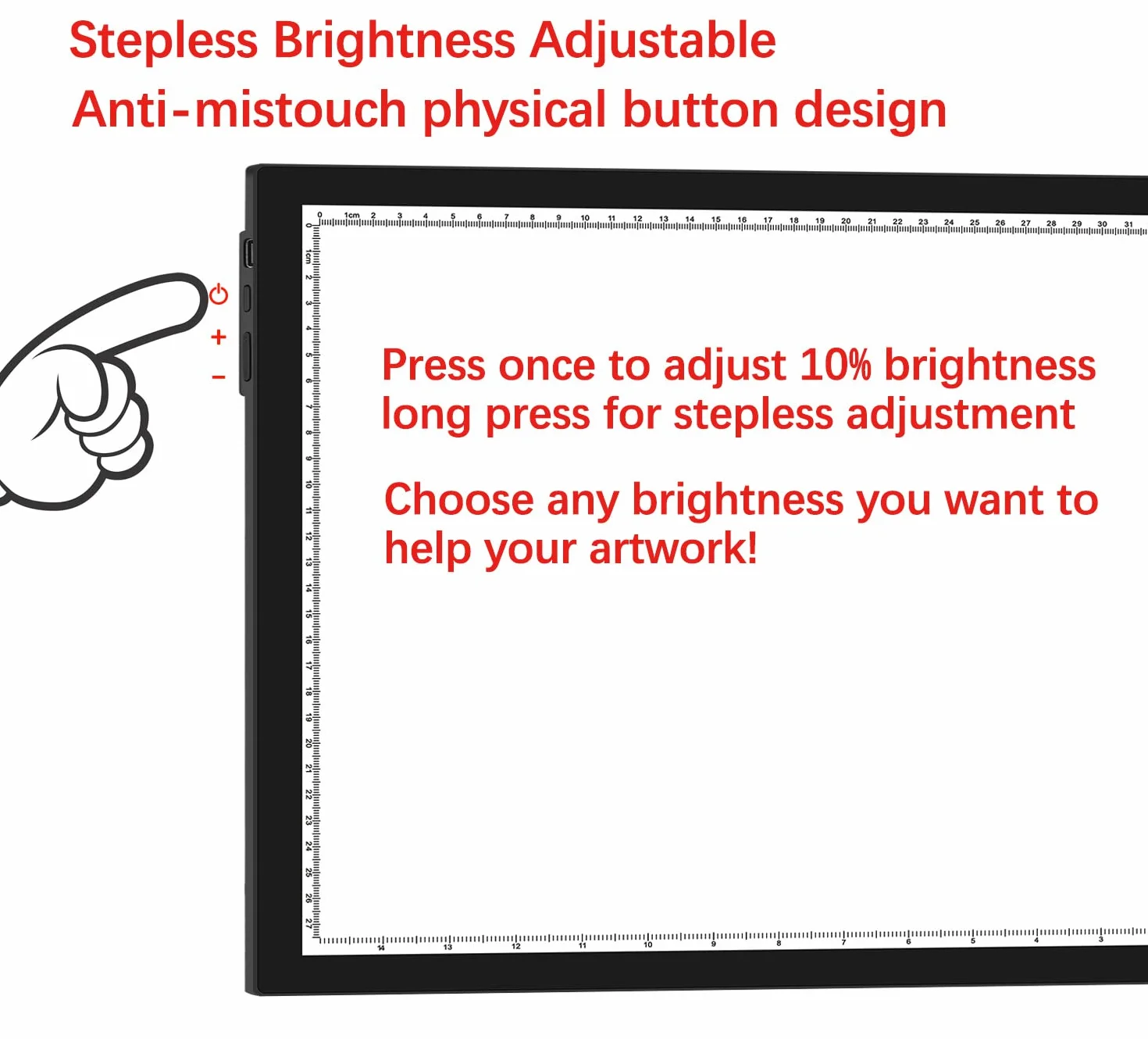DONPEDOR A3 Tavoletta Luminosa per Disegnare con supporto - Lavagna Luminosa LED Portatile 10 Livelli Luminosità, Leggera per Diamond Painting, Disegno, Sketching e Artigianato