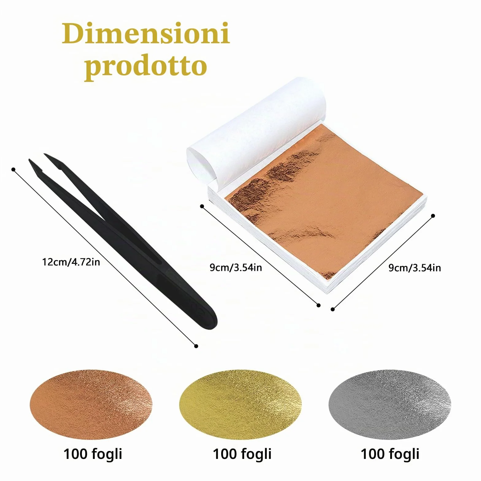 CATELL Foglia Oro Imitazione 300 Fogli 9x9cm Lamina d'oro per Doratura DIY Artigianato